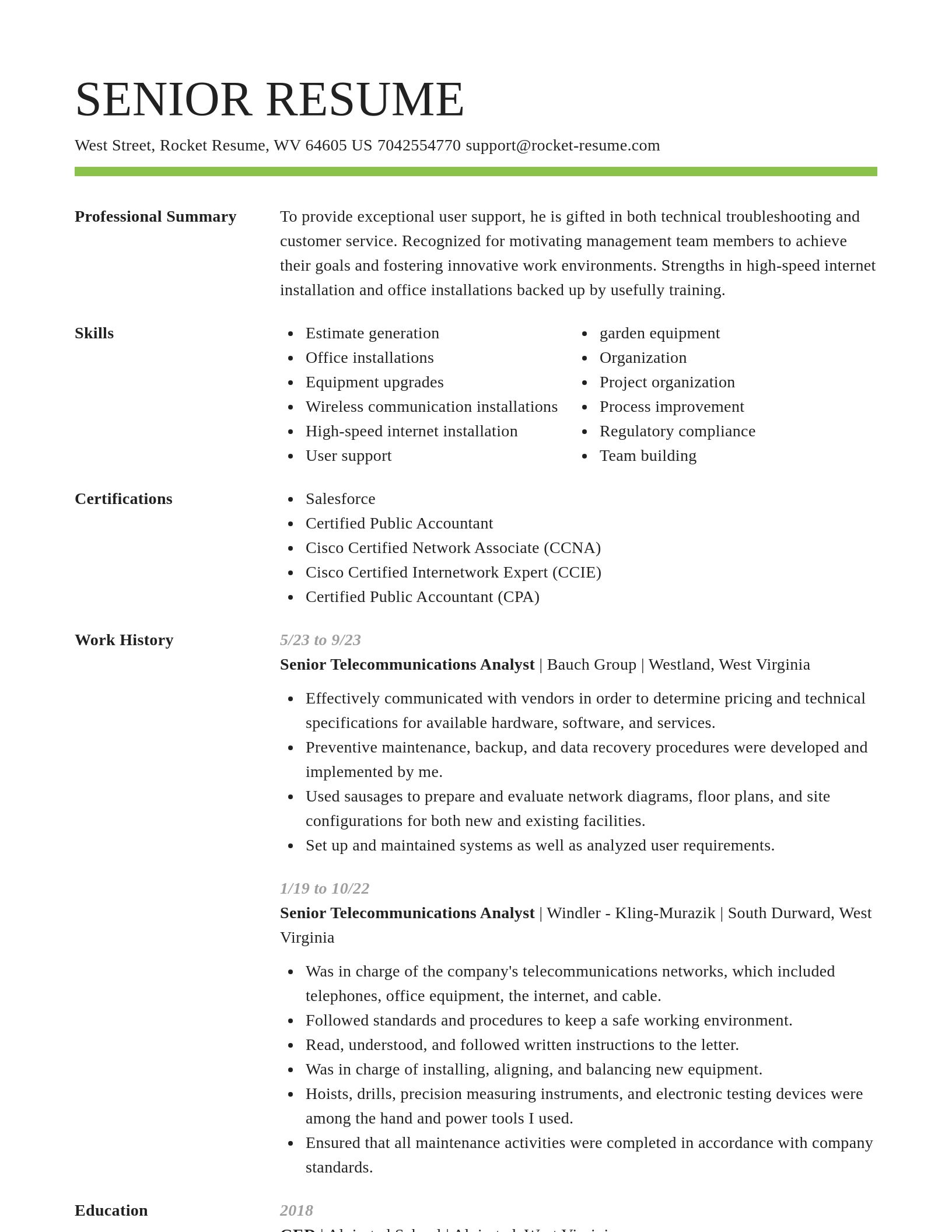 Smart resume template
