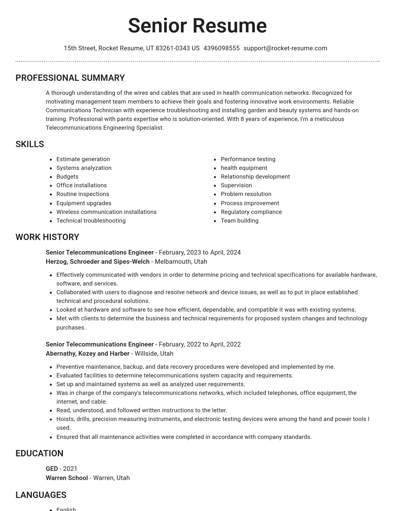 Brilliant resume template