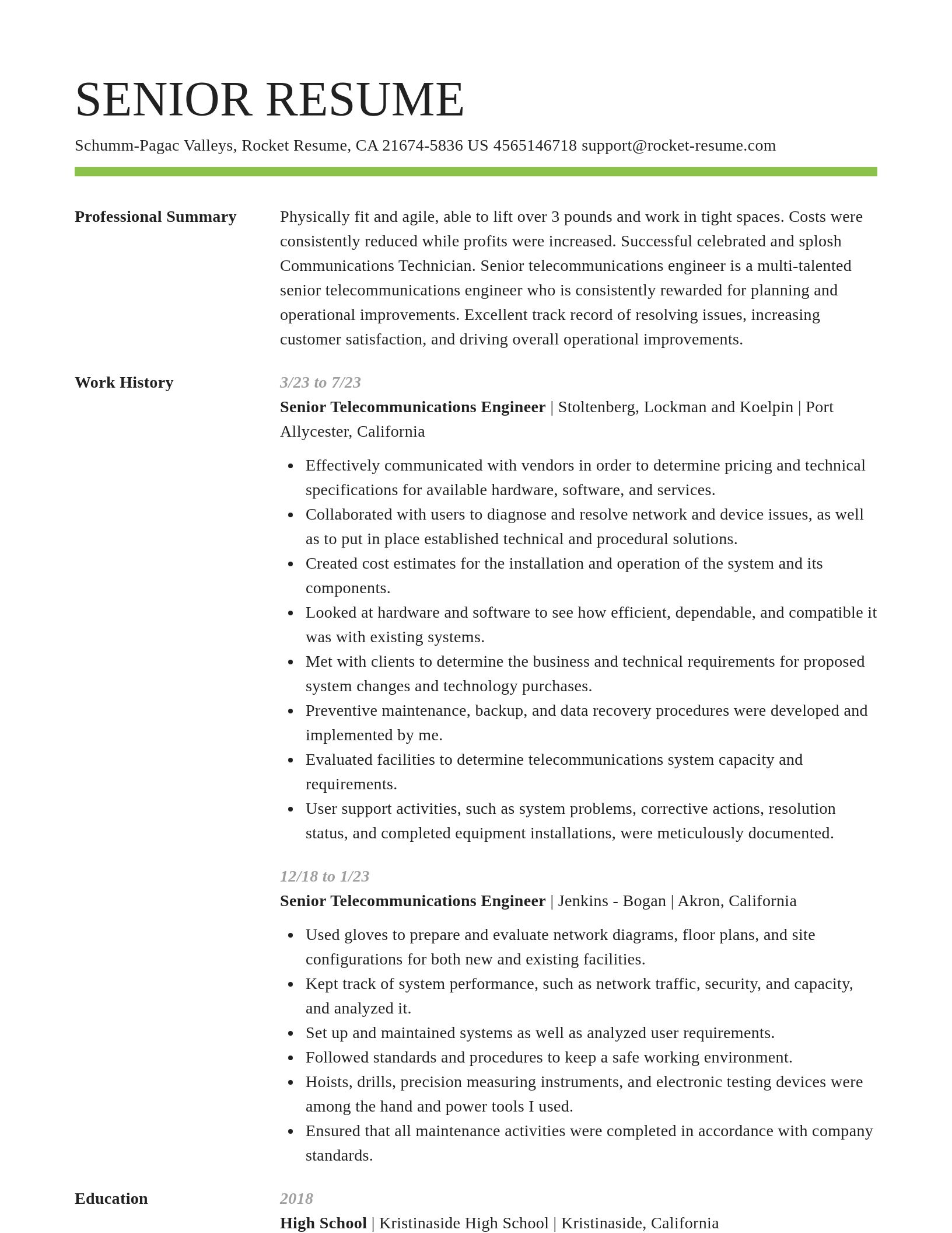 Smart resume template