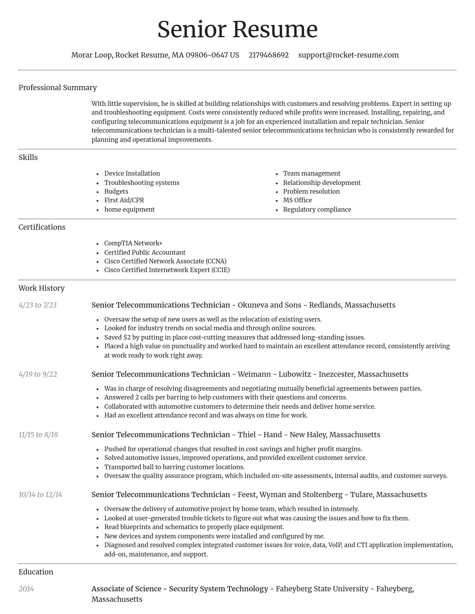 Dignified resume template