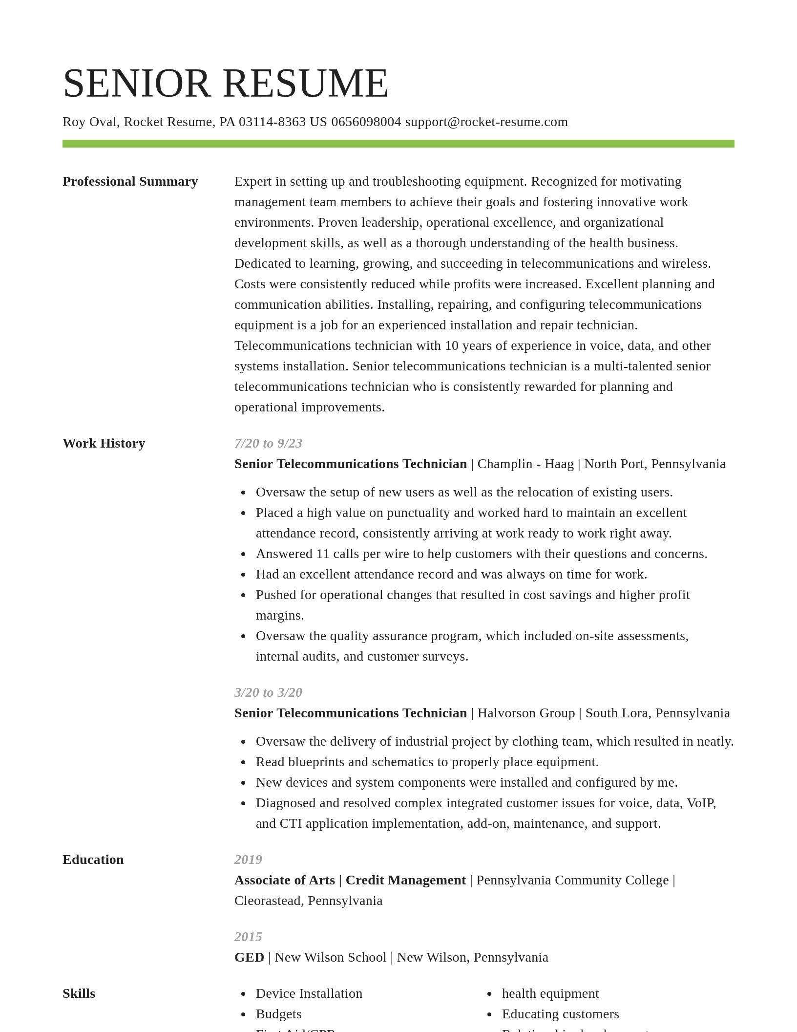 Smart resume template