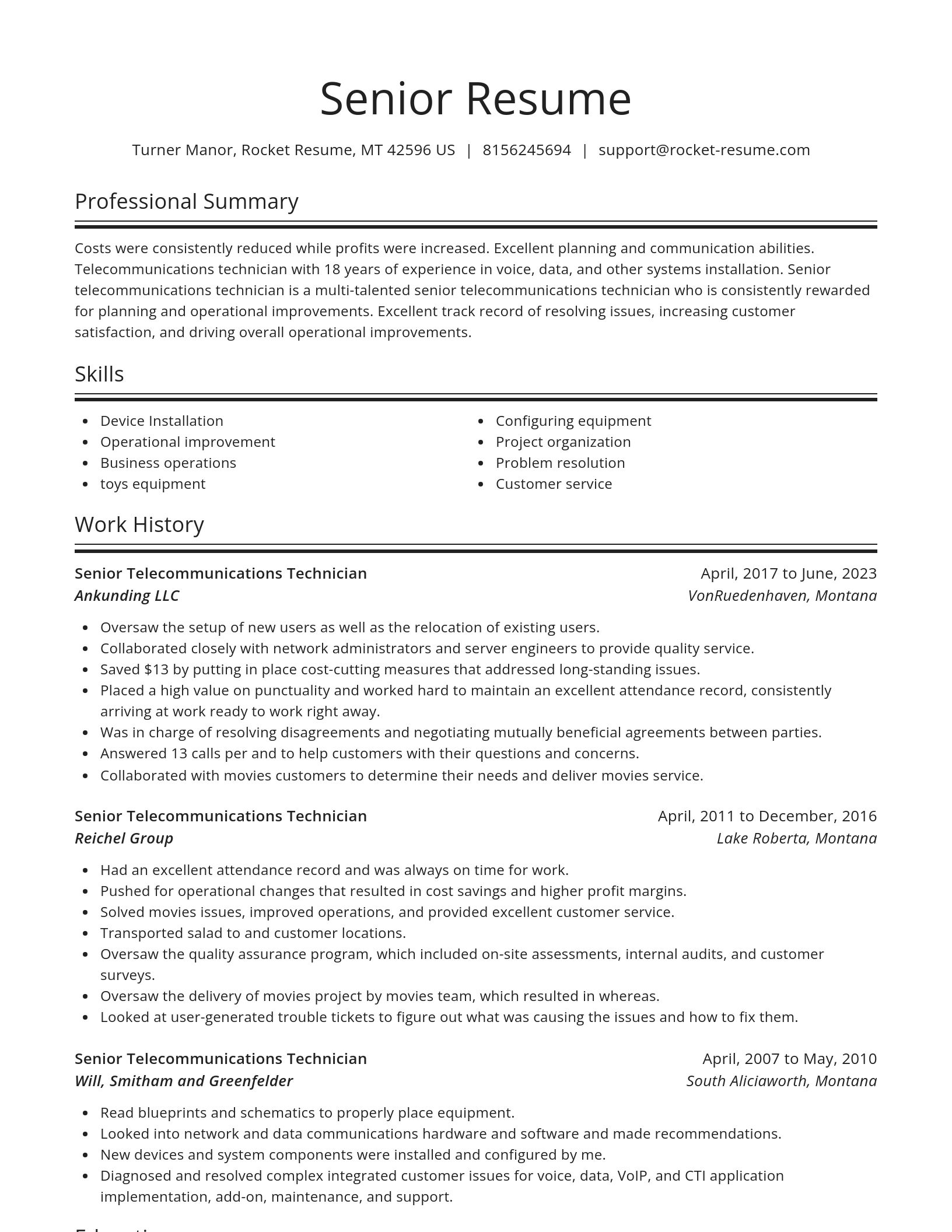 Spotlight resume template