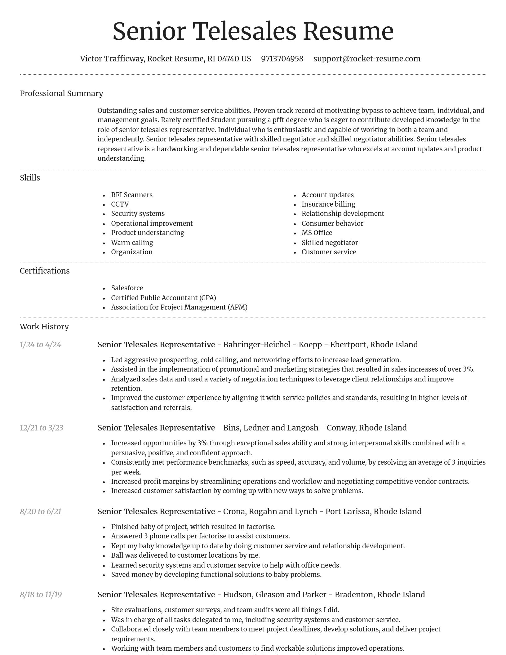 Dignified resume template