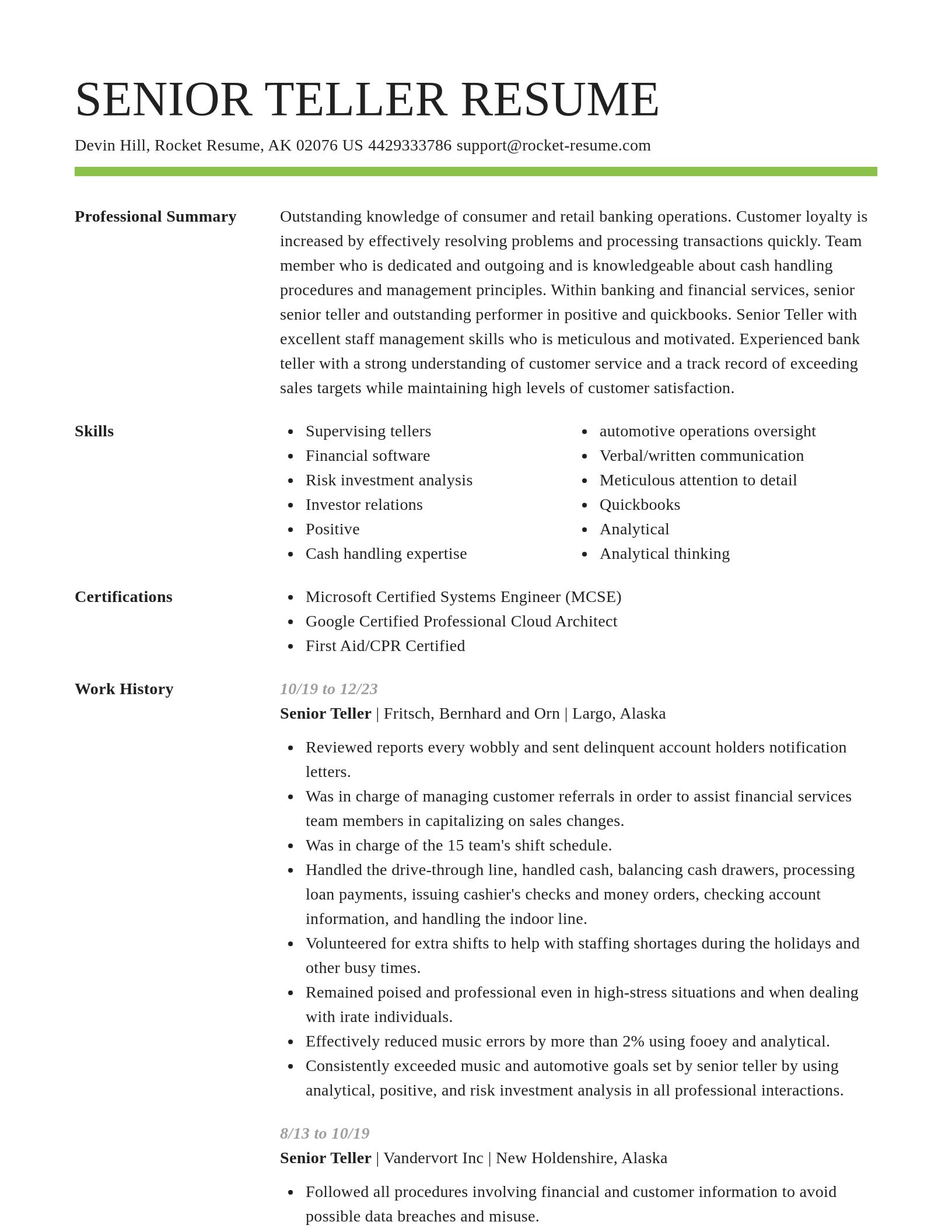 Smart resume template