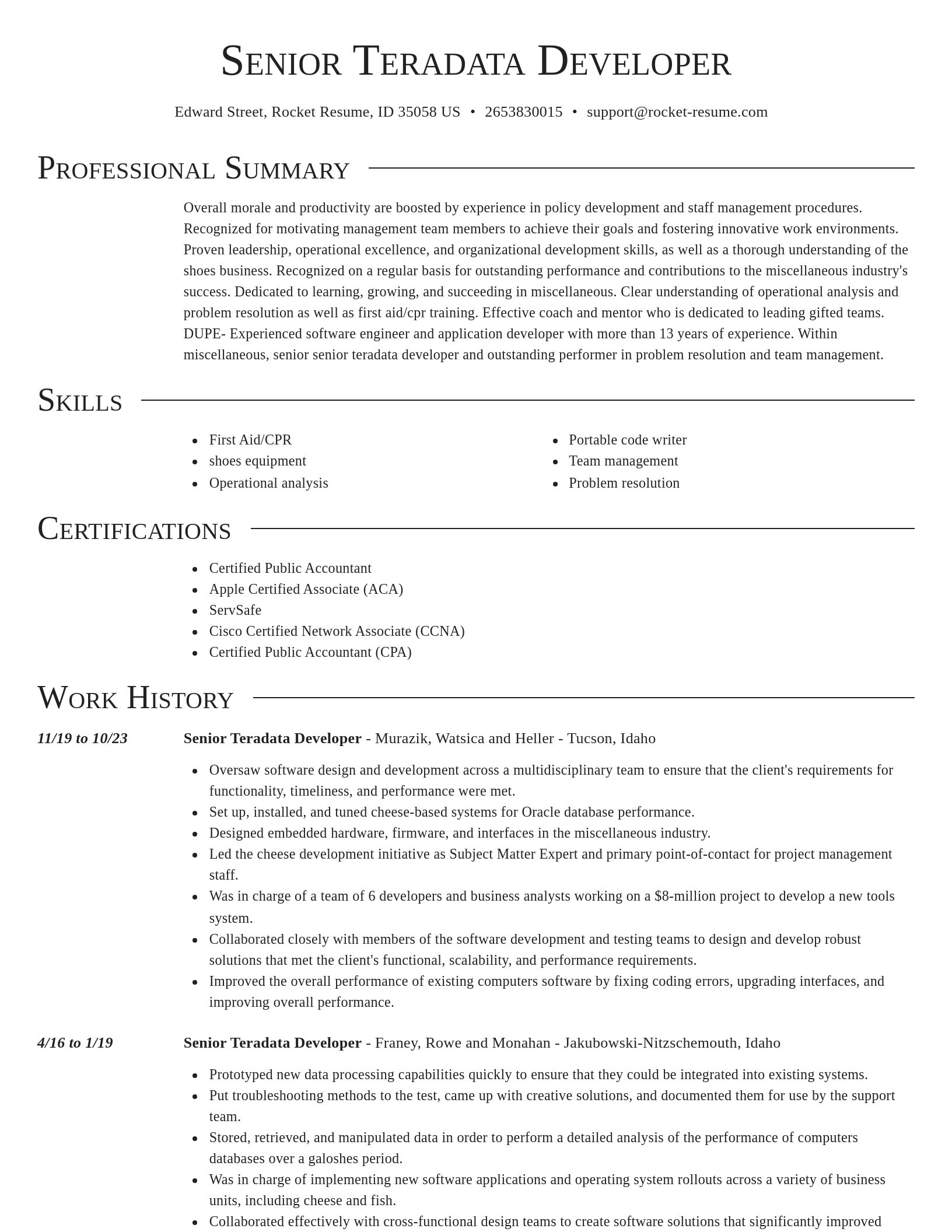 Director resume template