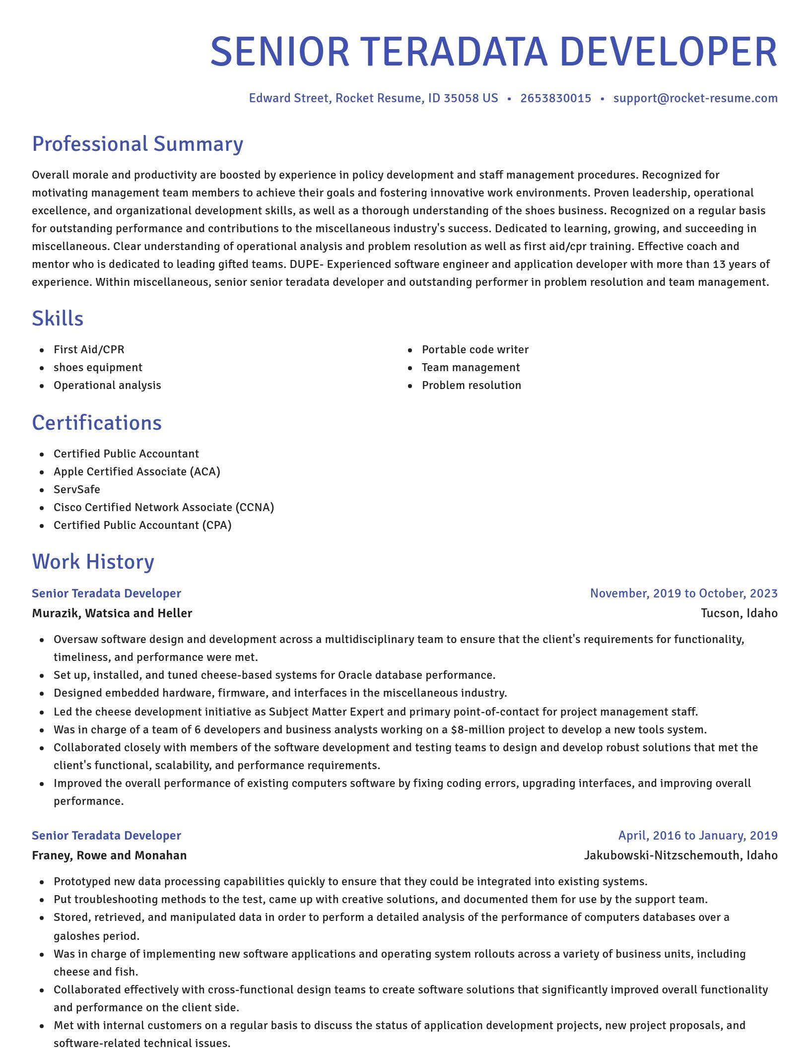 Novel resume template