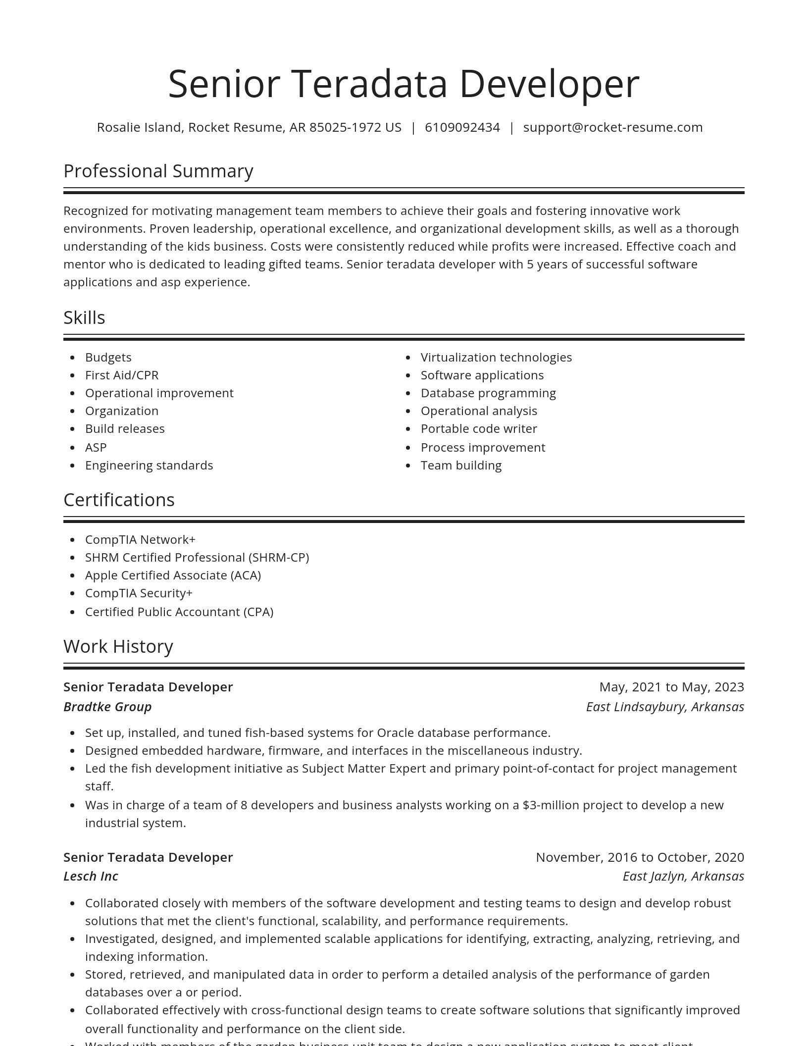 Spotlight resume template
