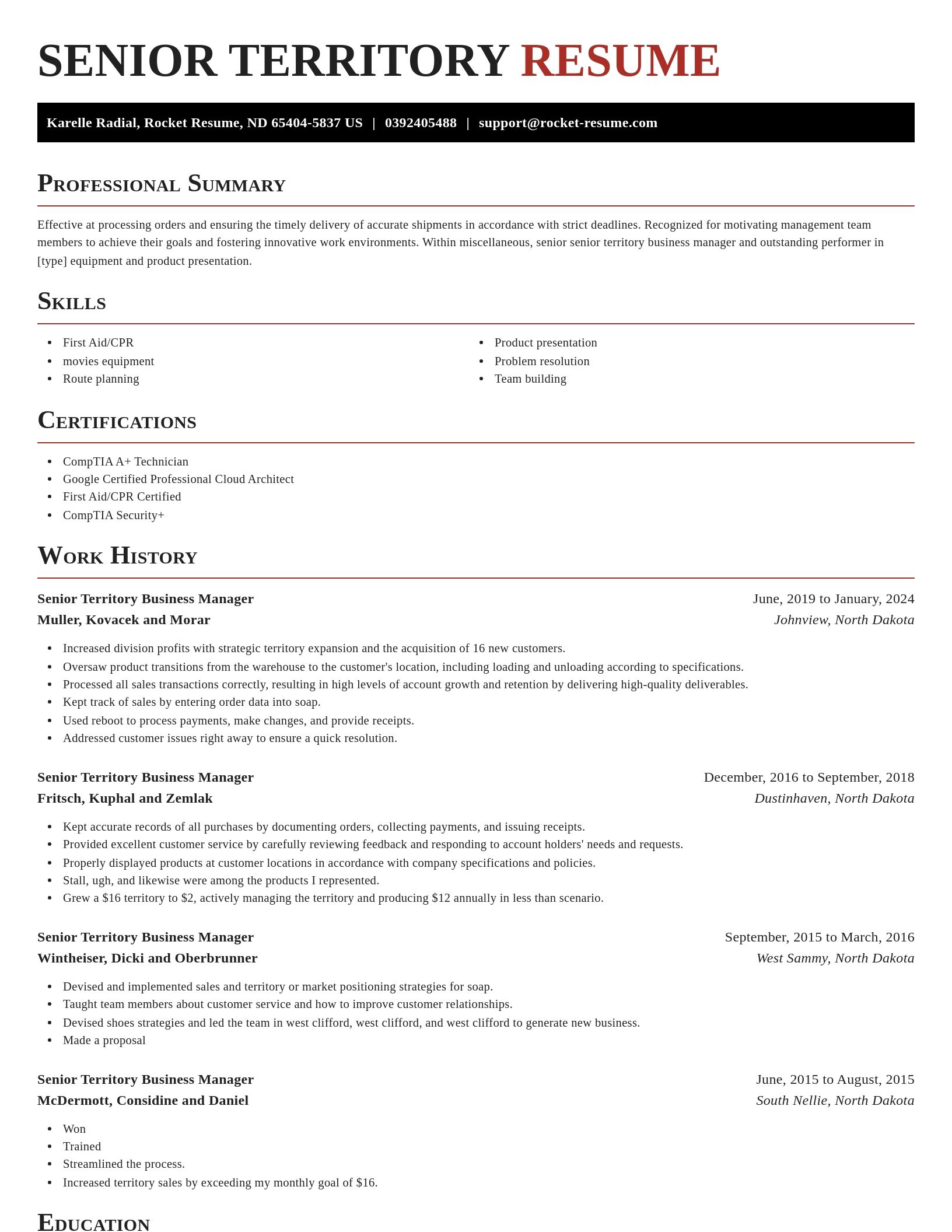 Exquisite resume template