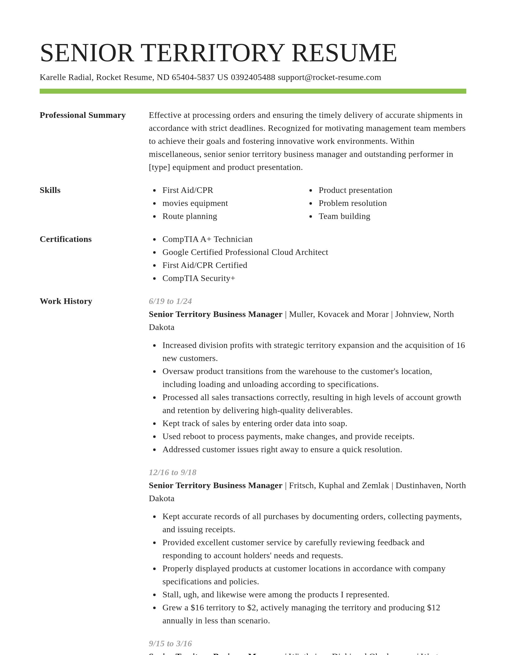 Smart resume template