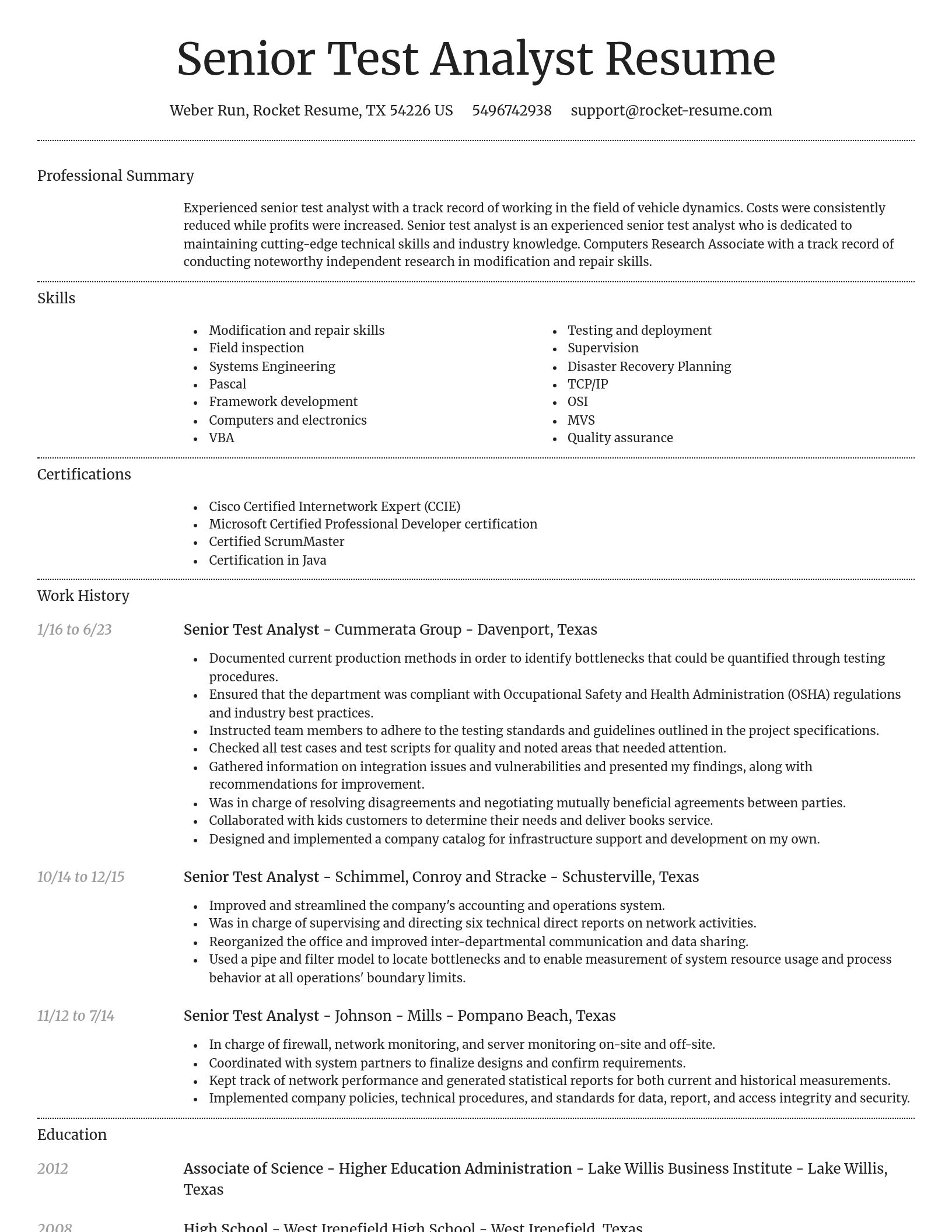 Dignified resume template