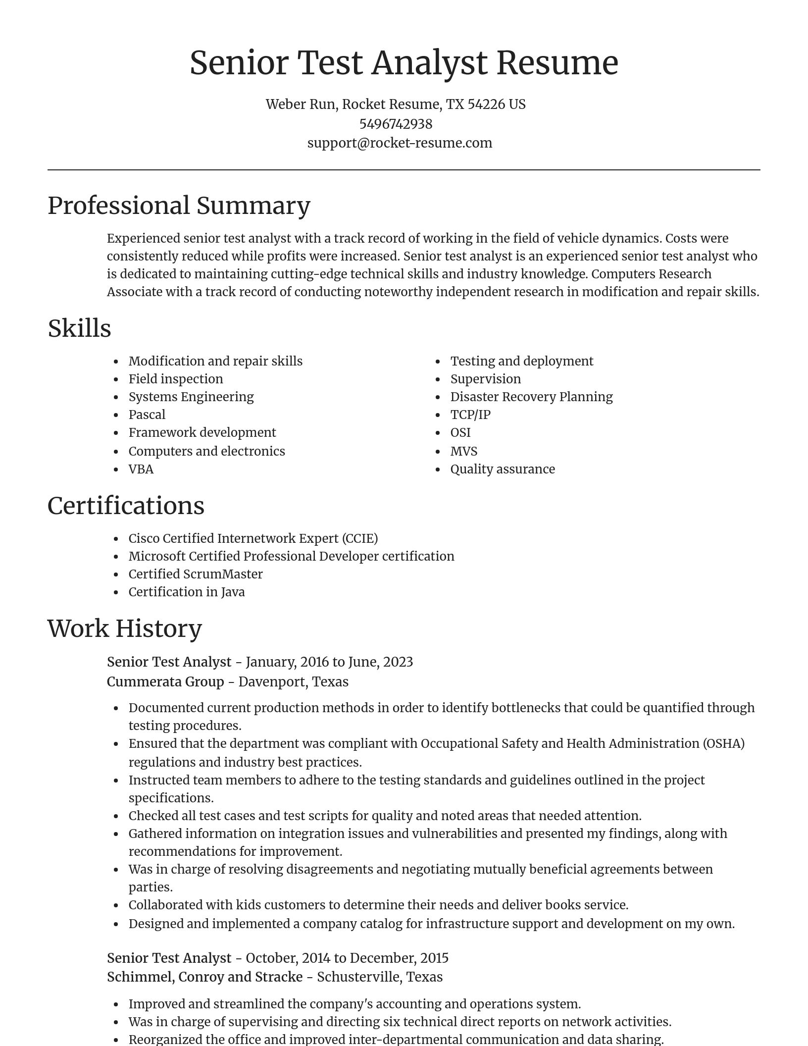 Focal Point resume template