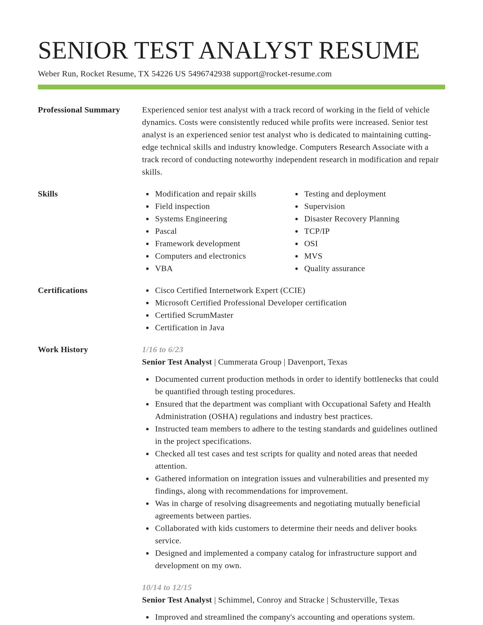 Smart resume template