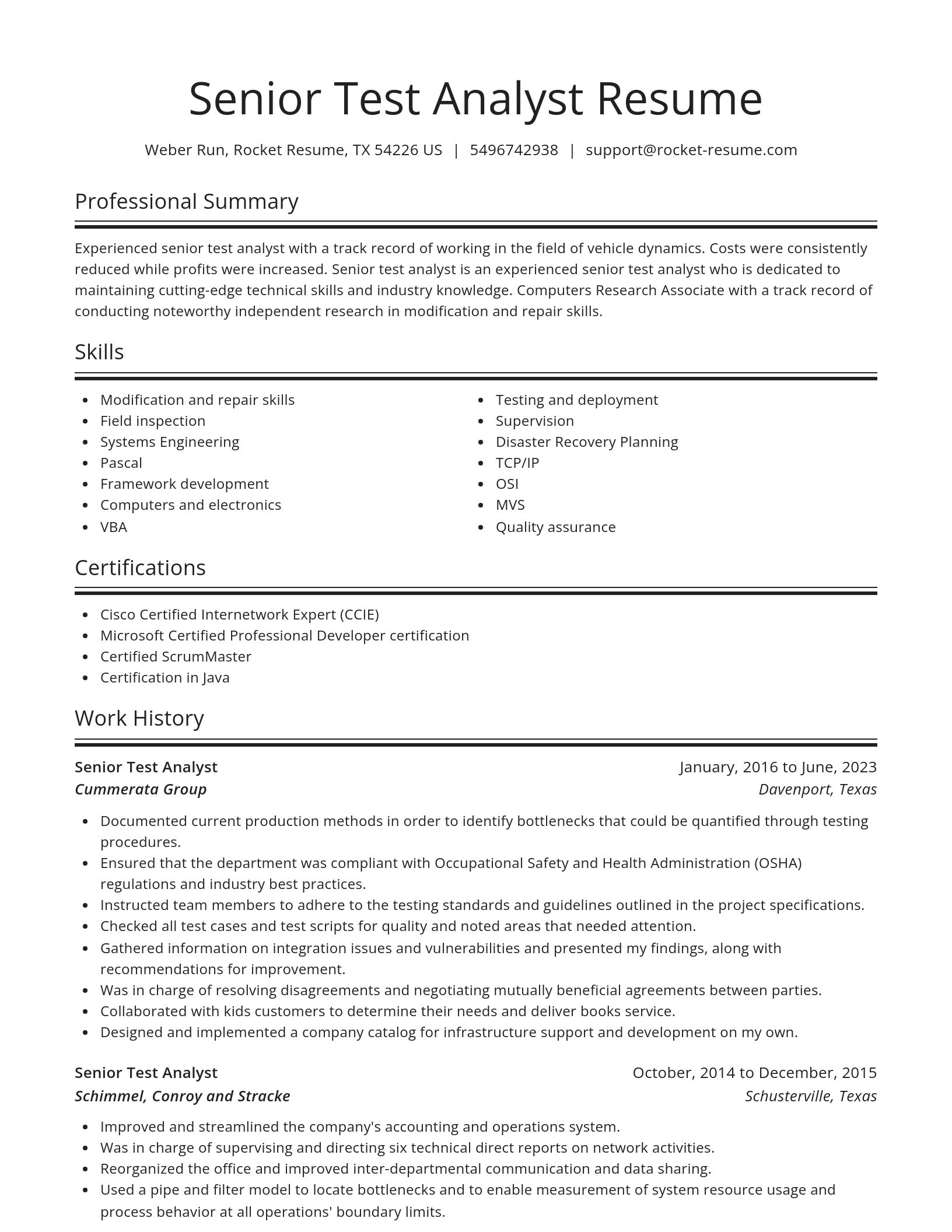 Spotlight resume template