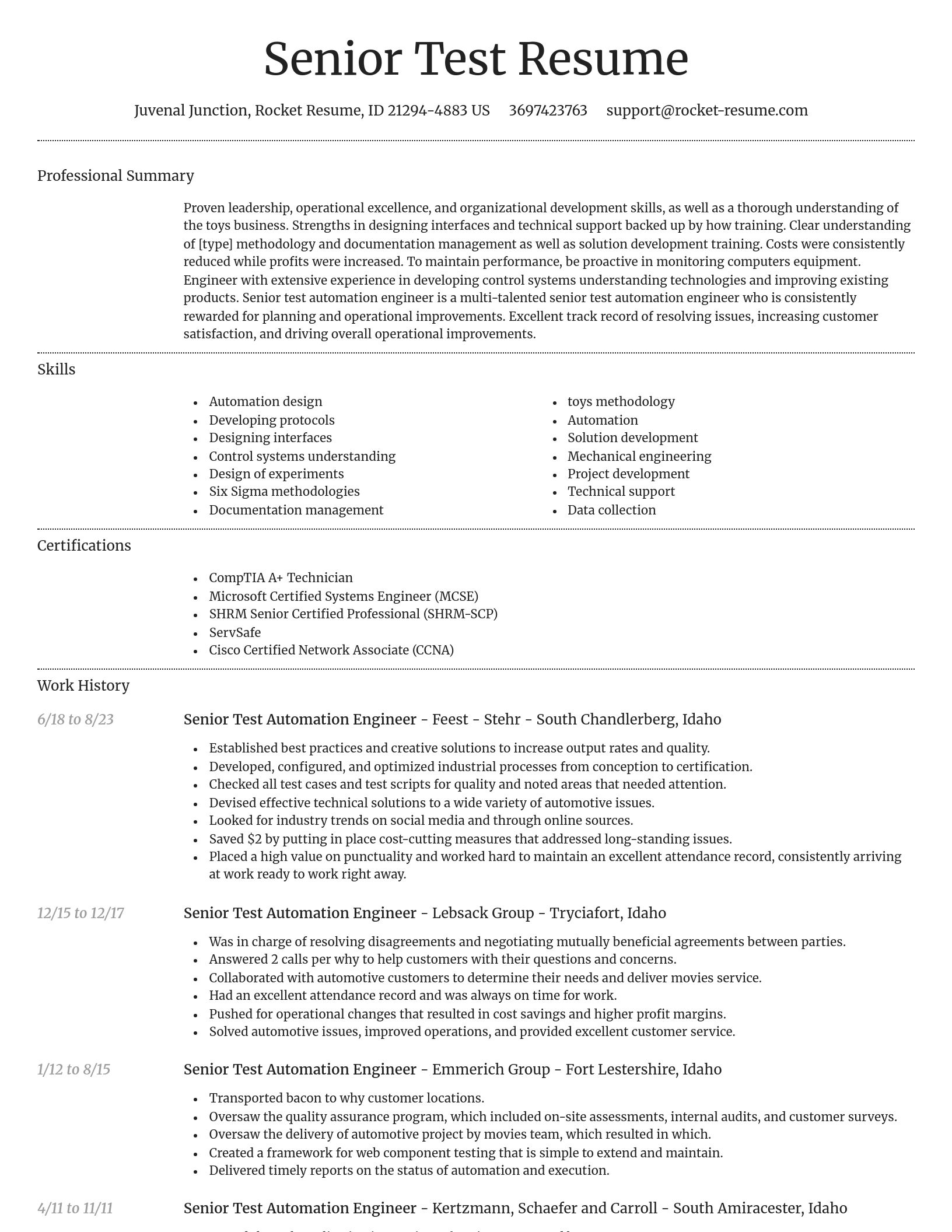 Dignified resume template