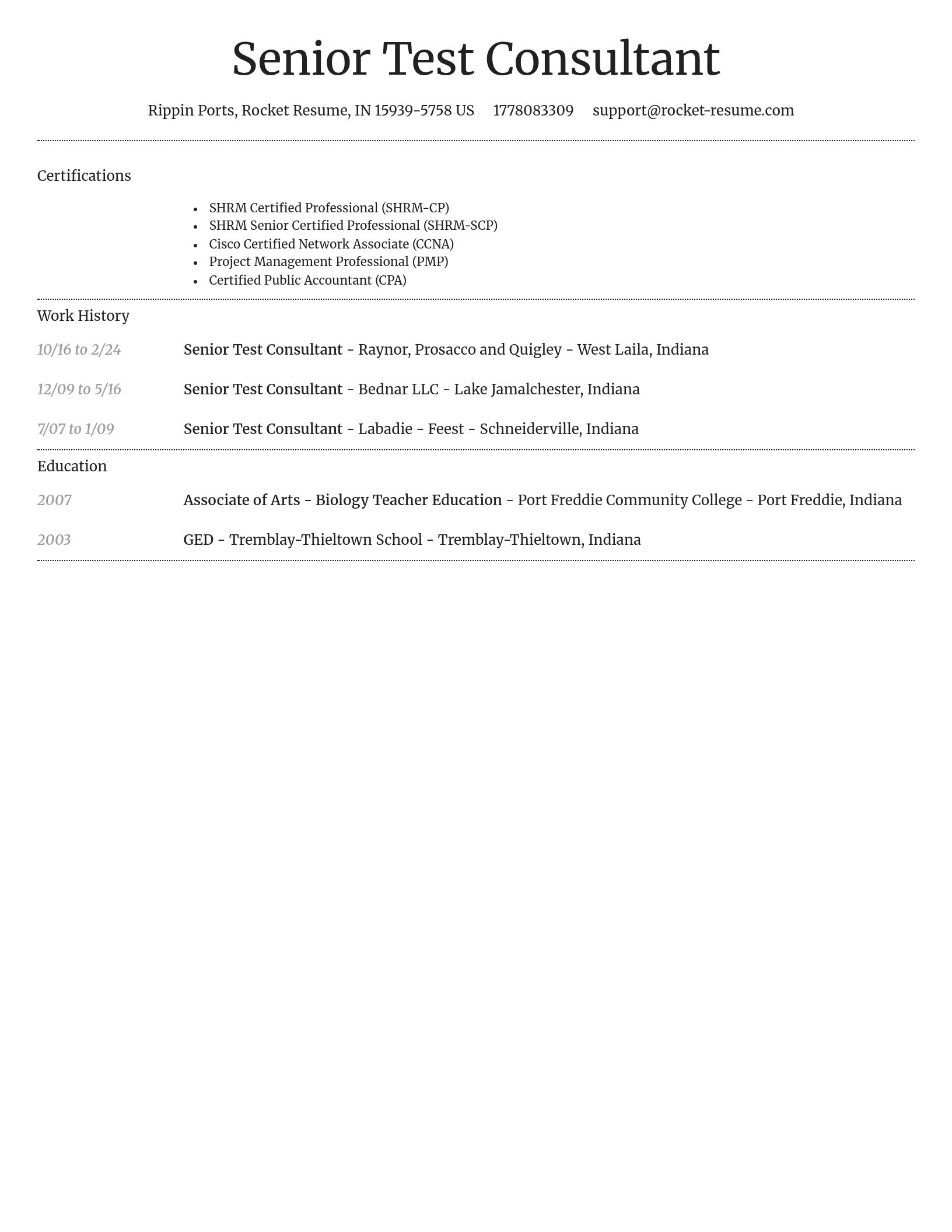 Dignified resume template