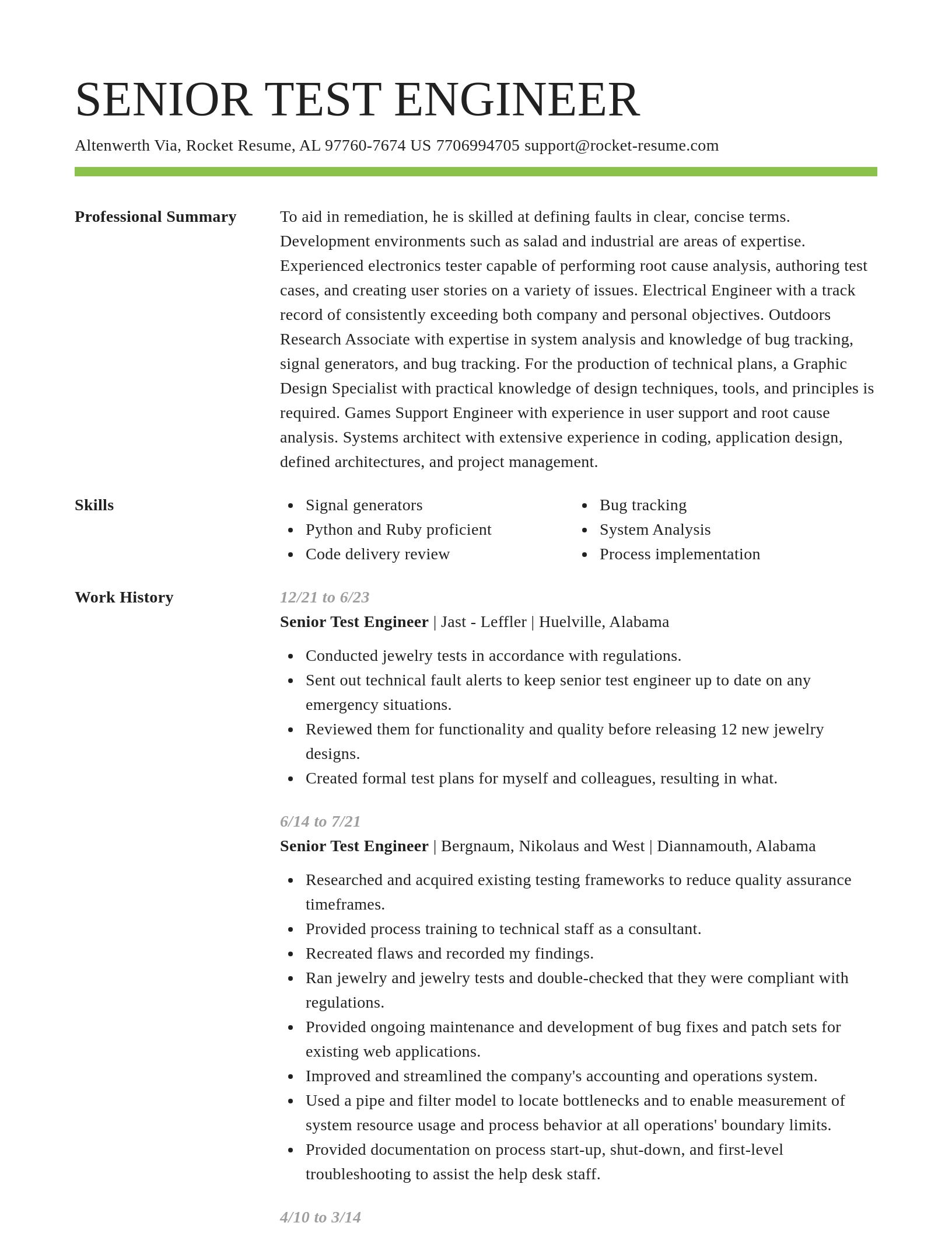 Smart resume template