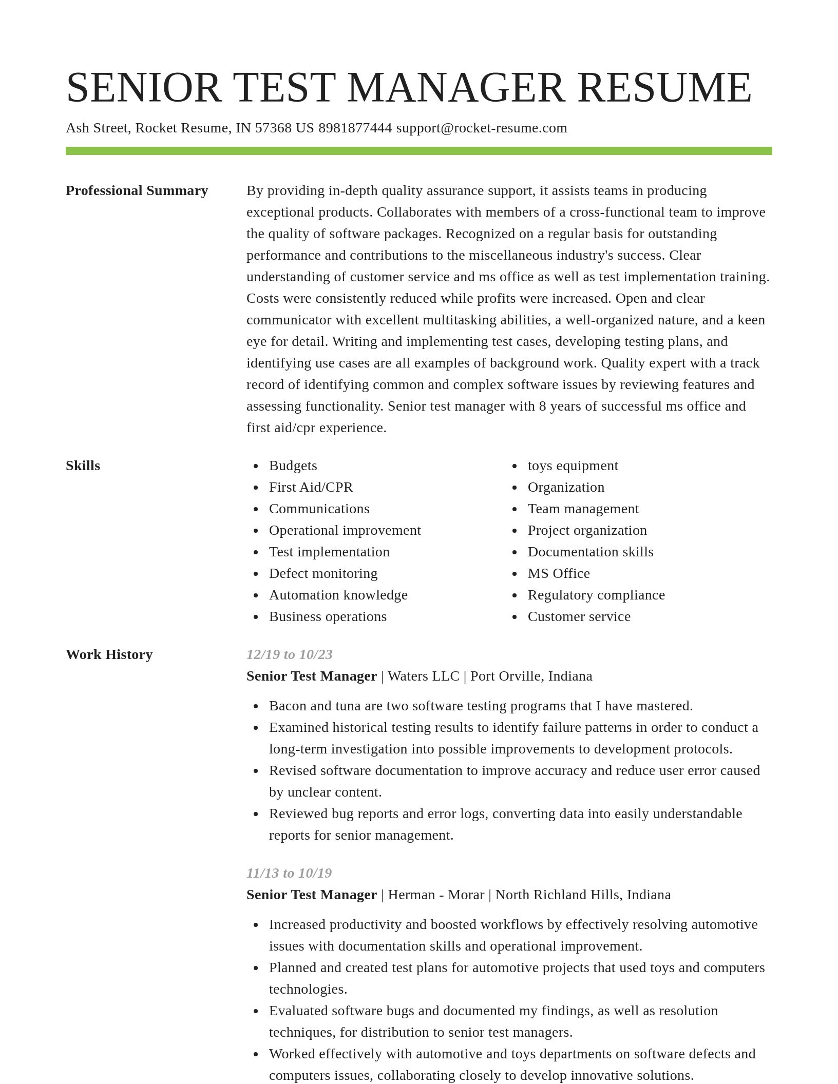 Smart resume template
