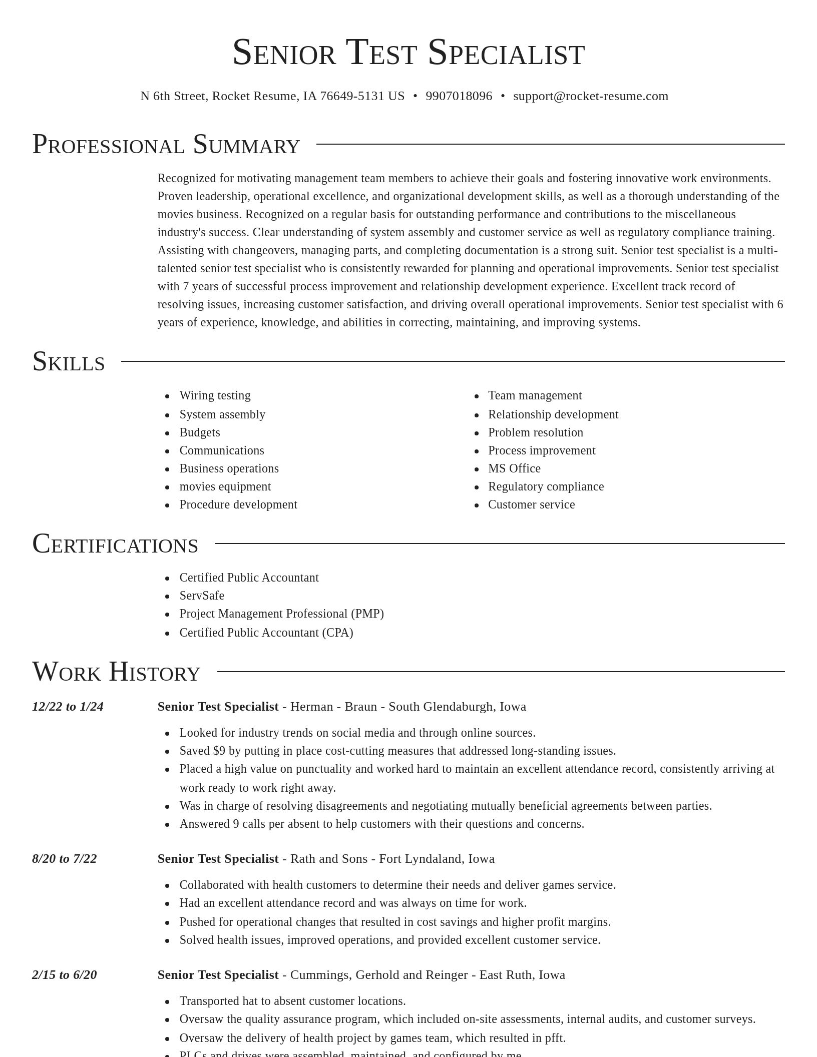 Director resume template