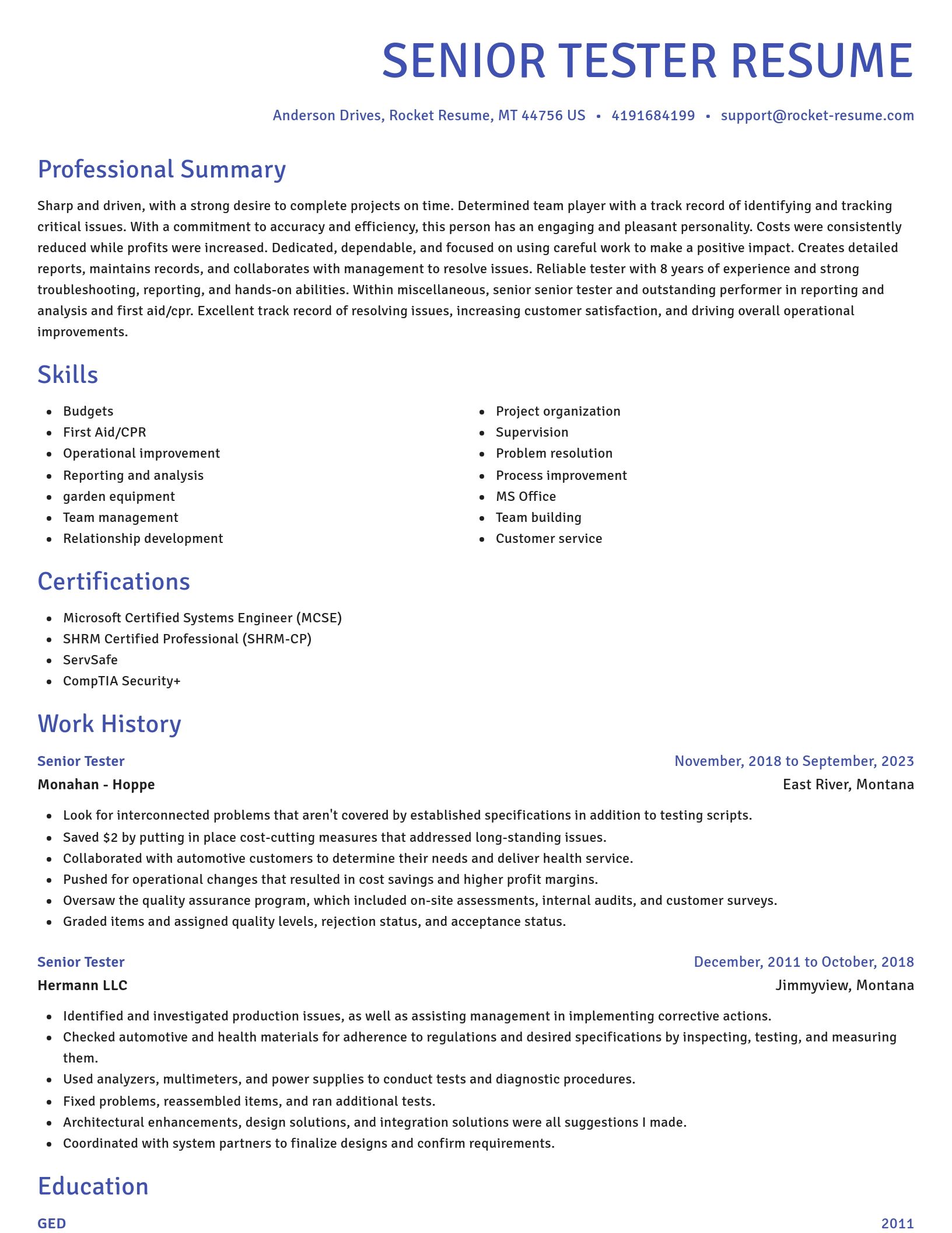 Novel resume template