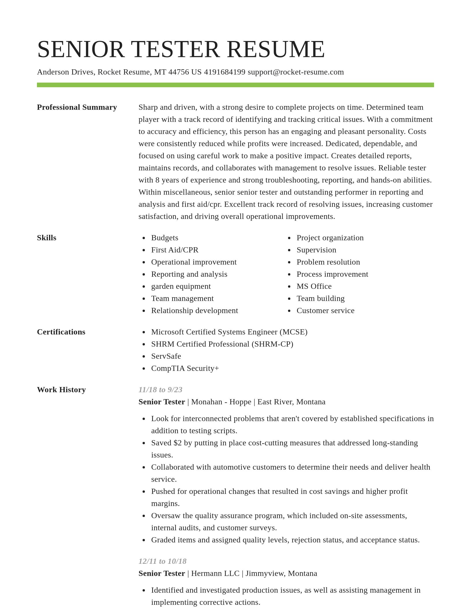 Smart resume template