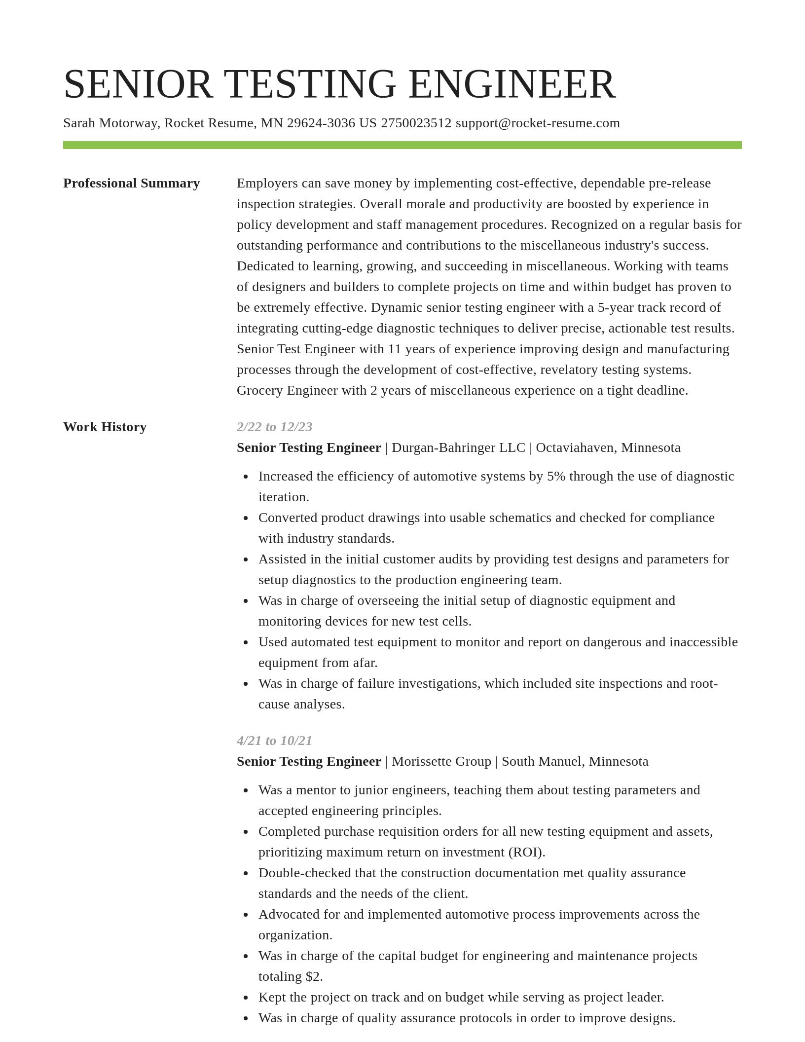 Smart resume template