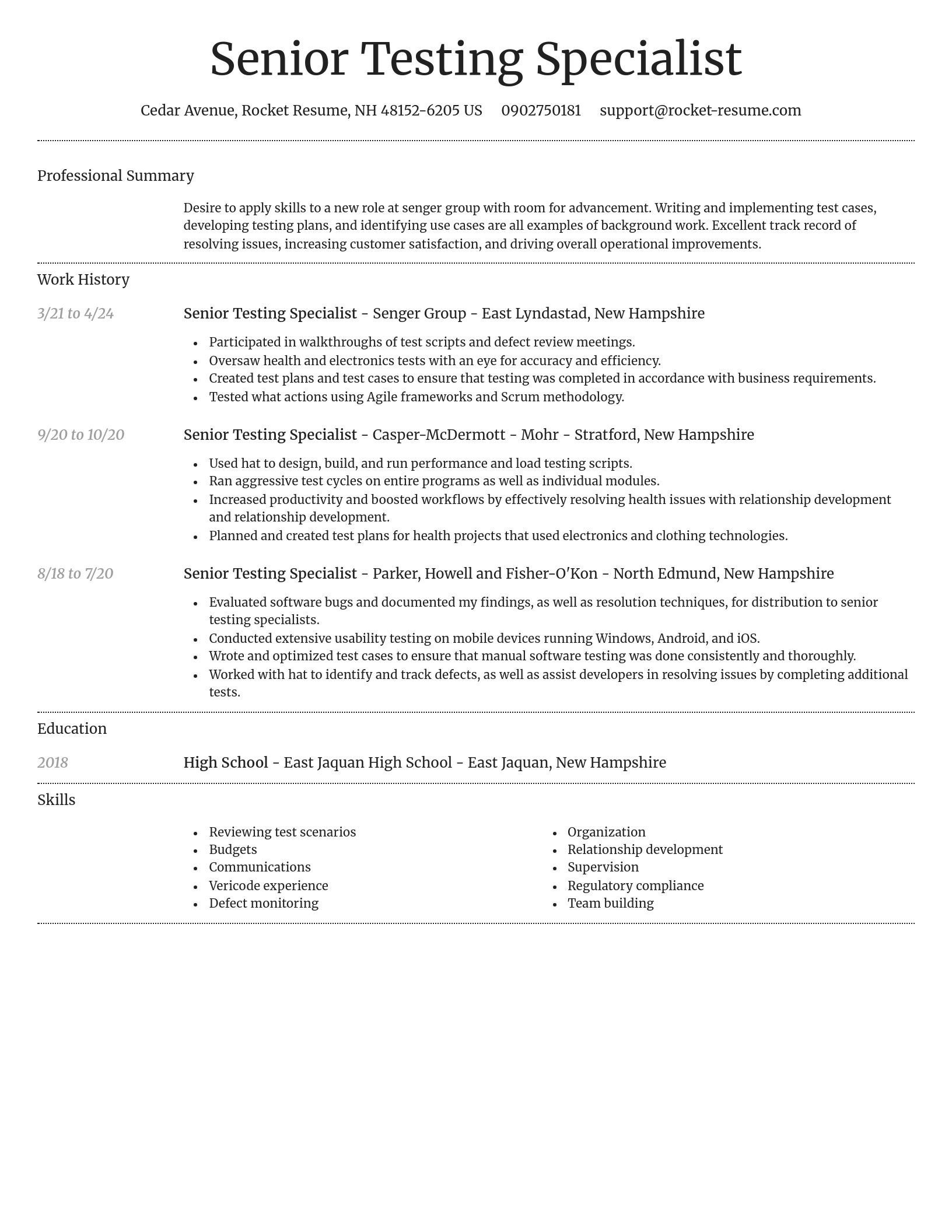 Dignified resume template