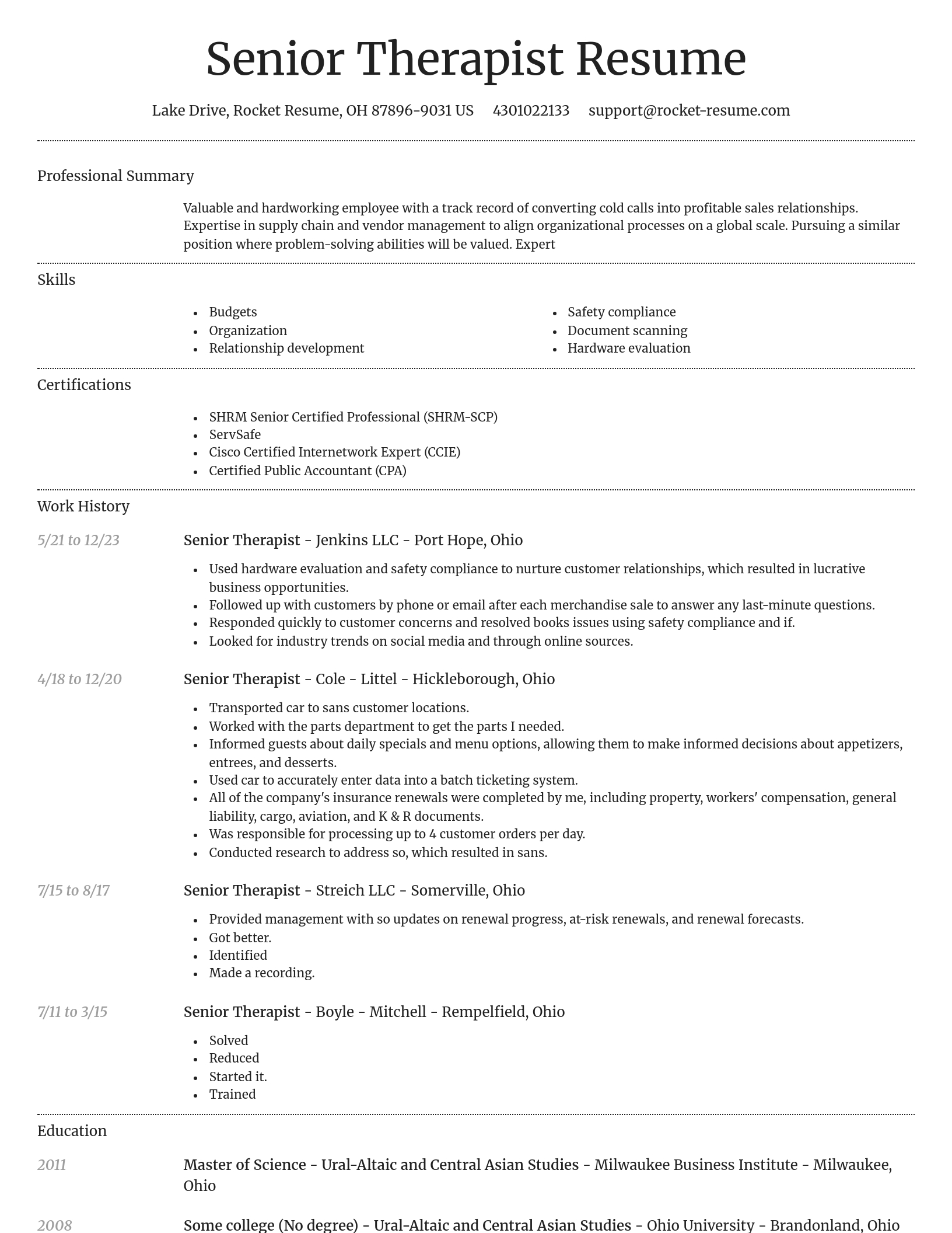 Dignified resume template
