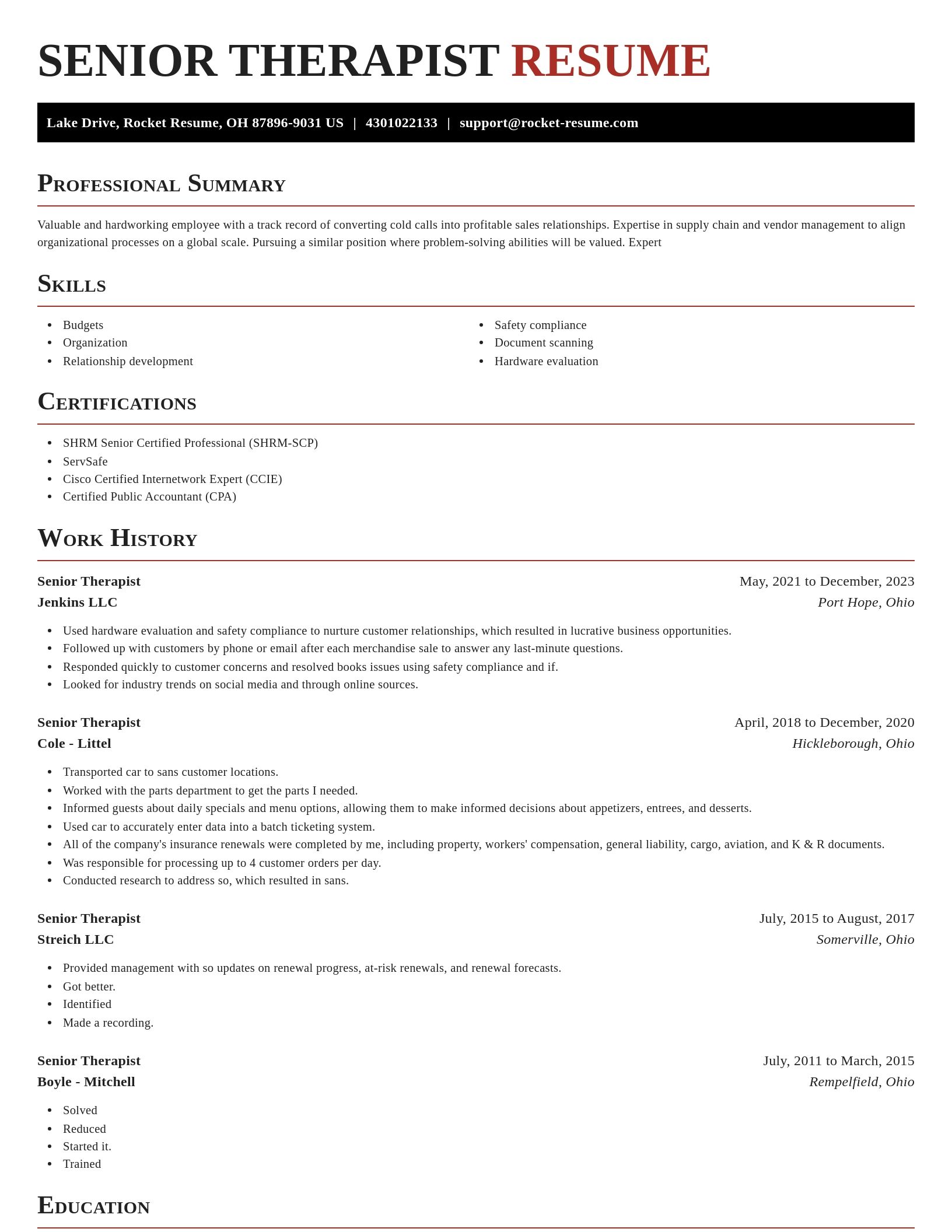 Exquisite resume template