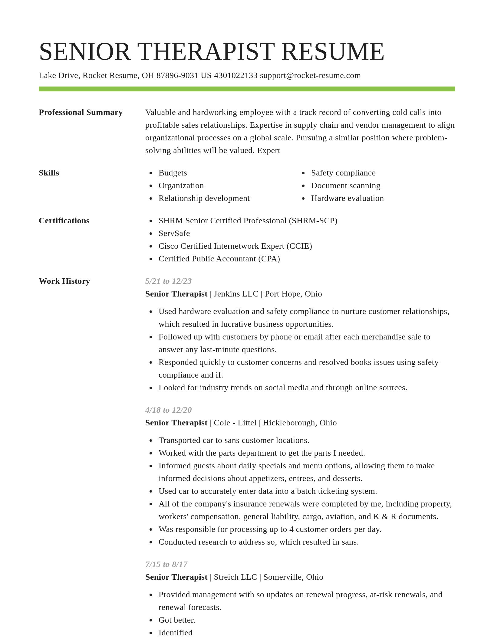 Smart resume template