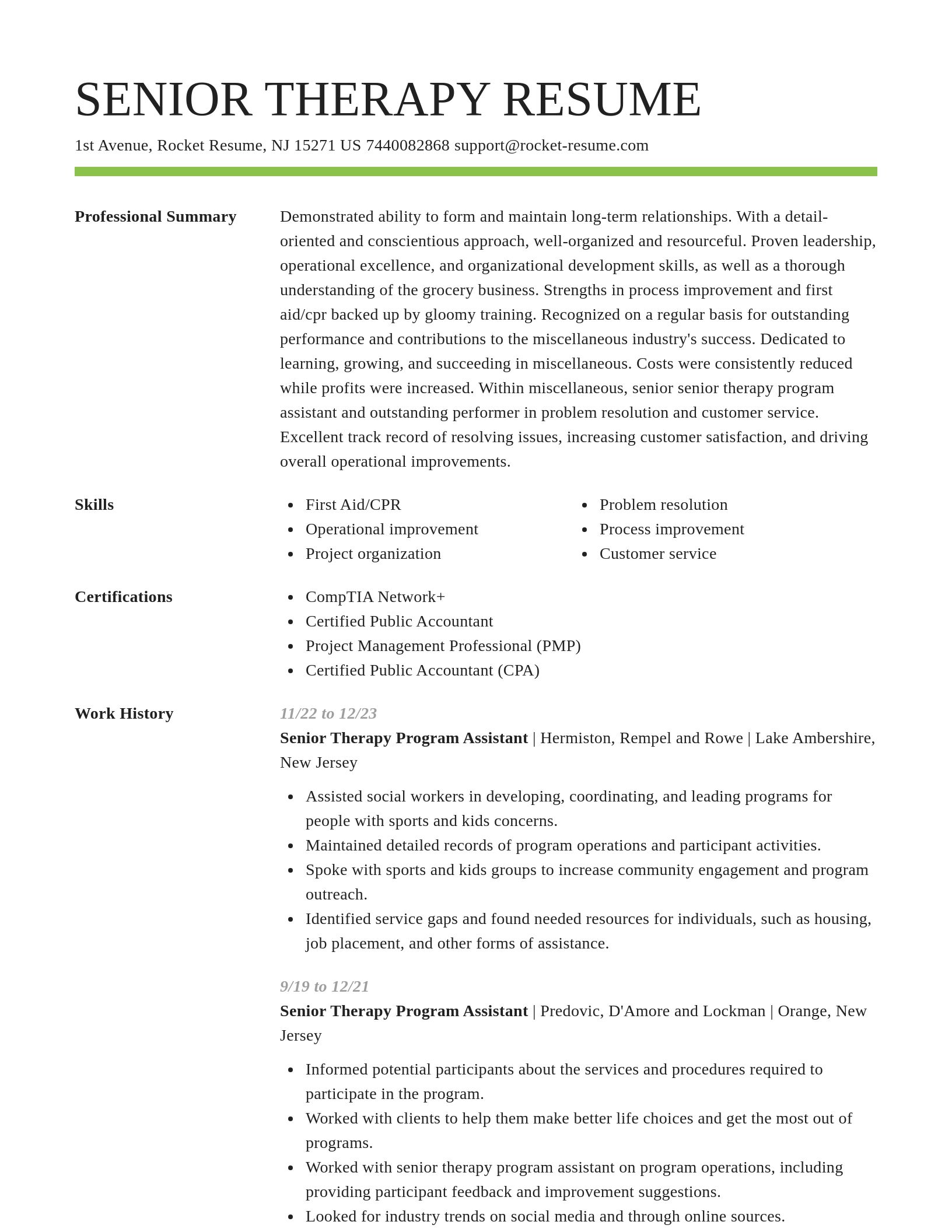 Smart resume template
