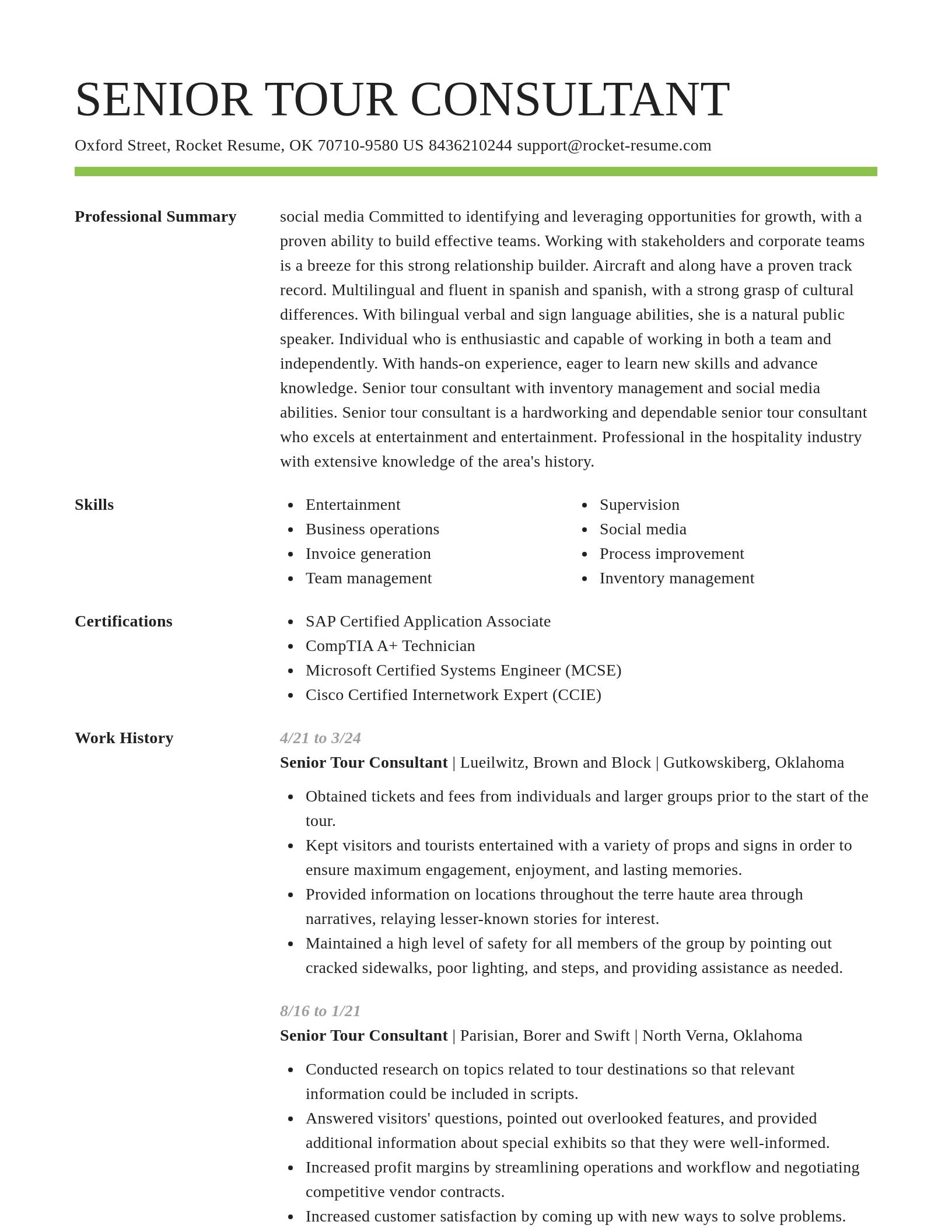 Smart resume template