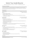 Senior Tour Guide resume template