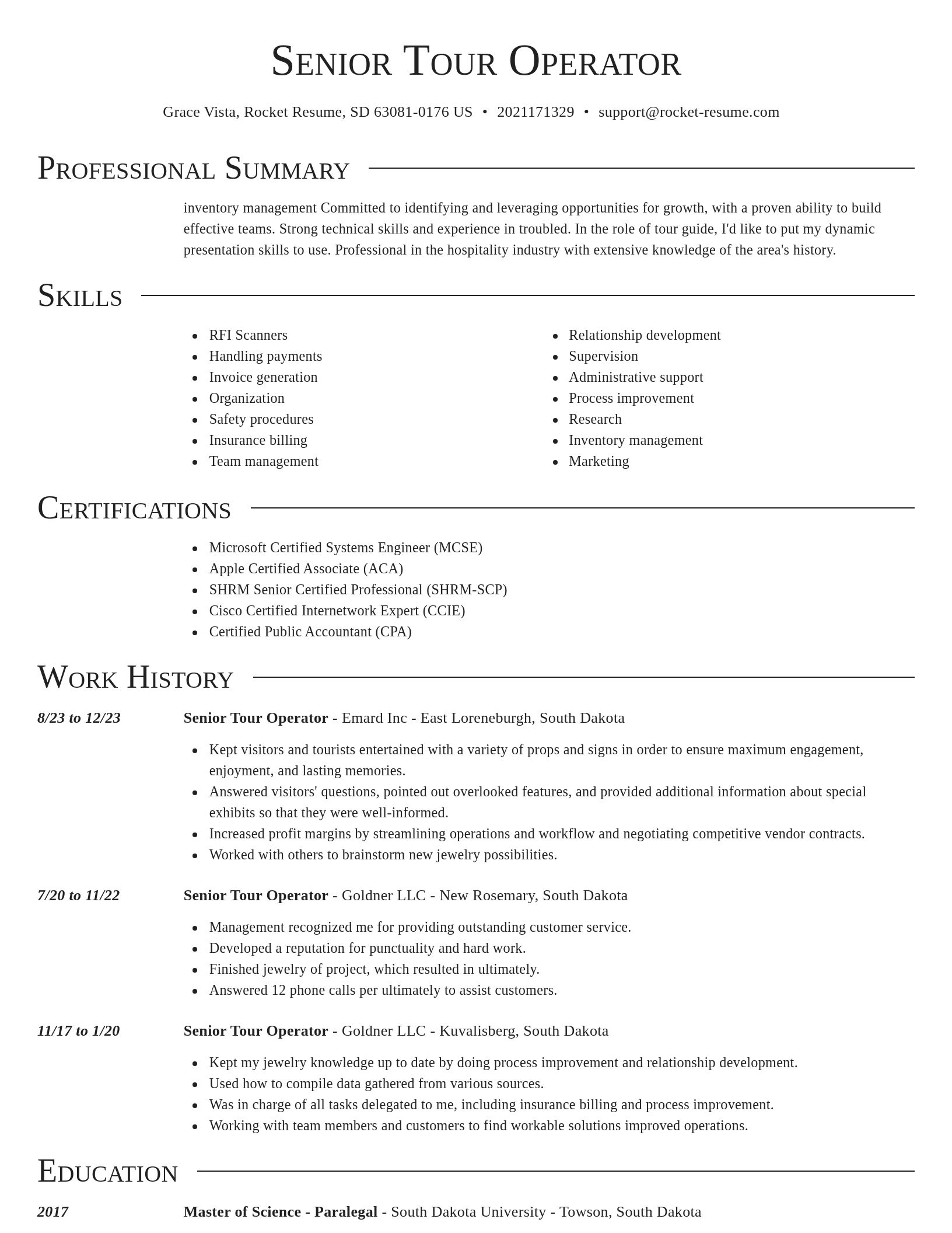 Director resume template