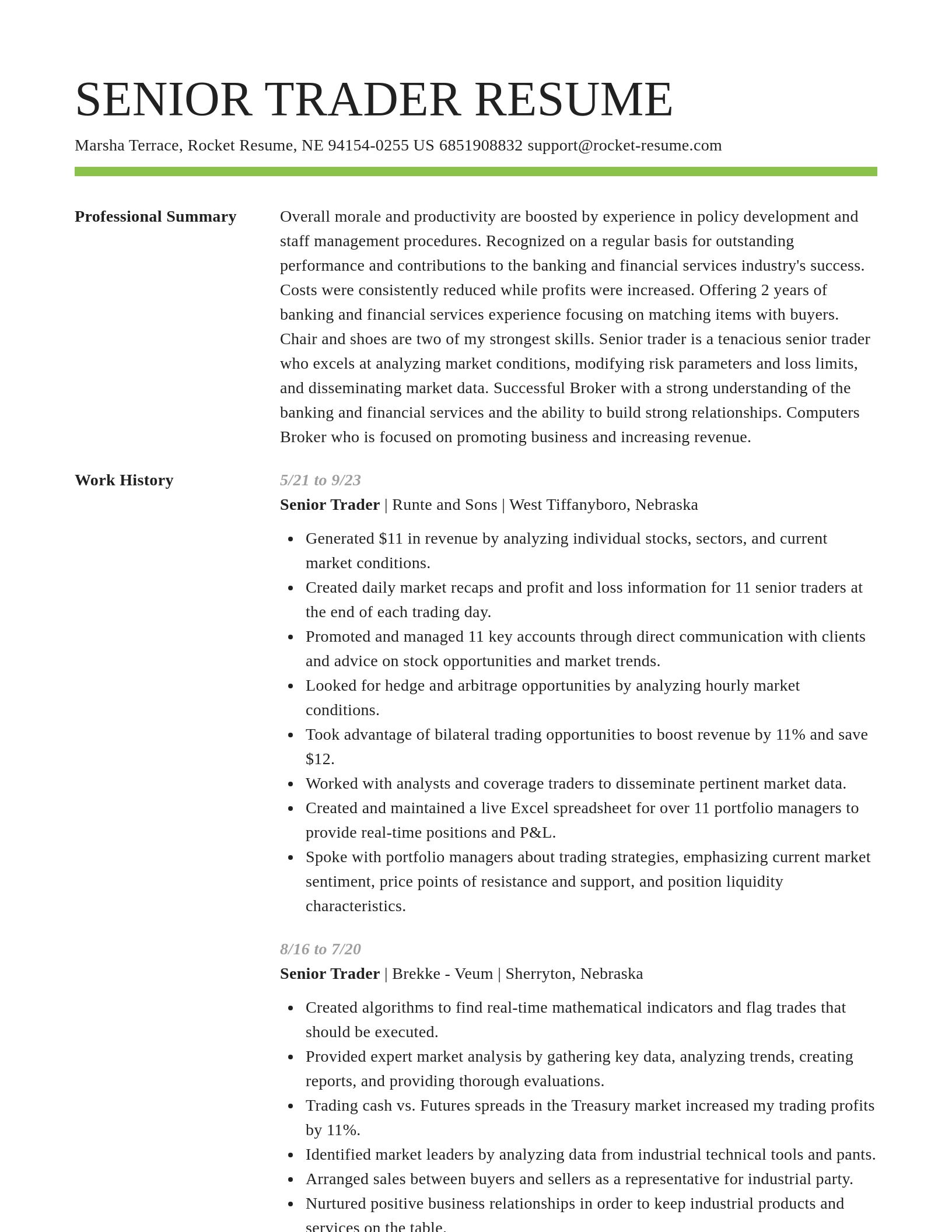 Smart resume template