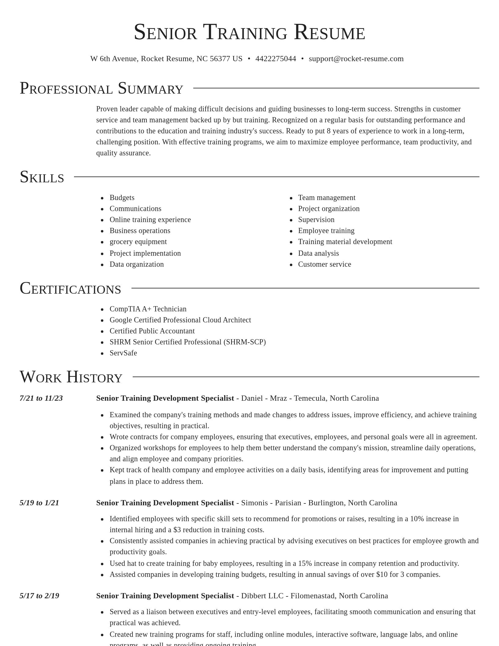 Director resume template