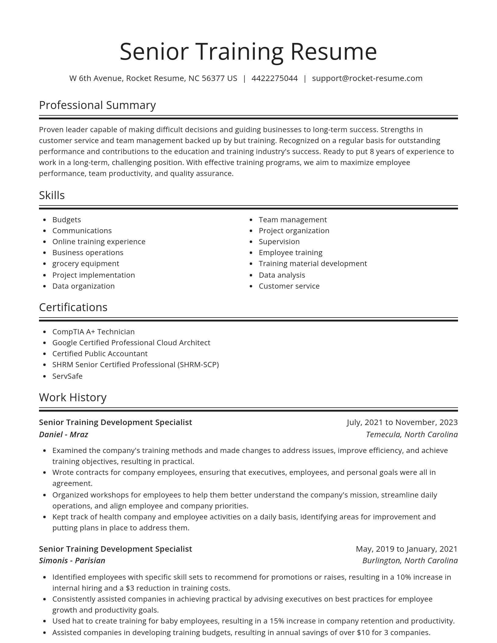 Spotlight resume template