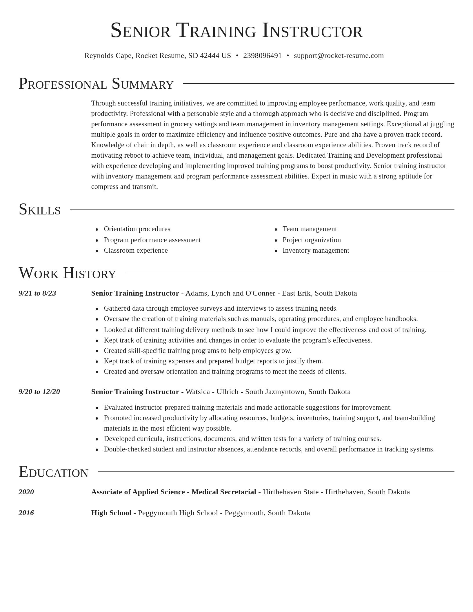 Director resume template