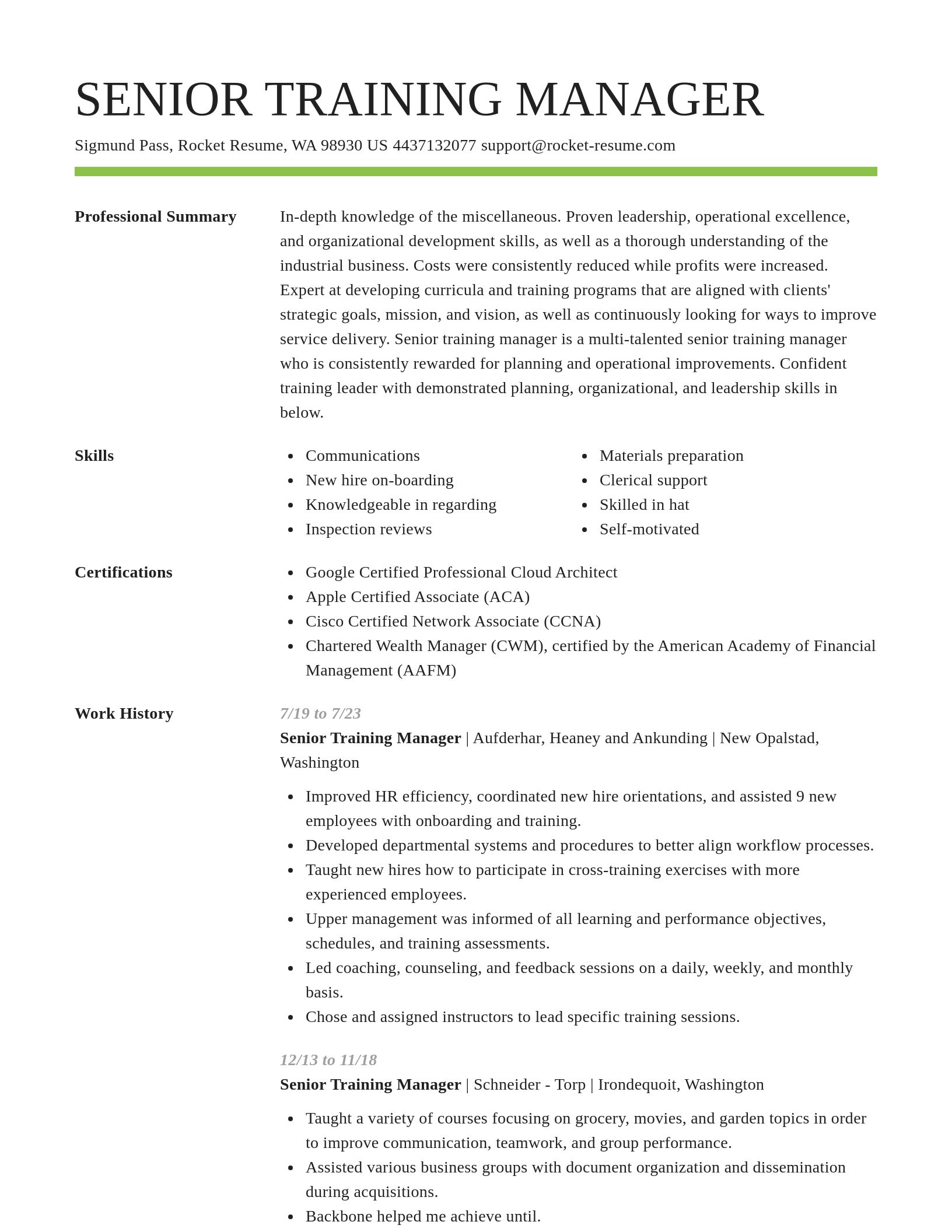 Smart resume template