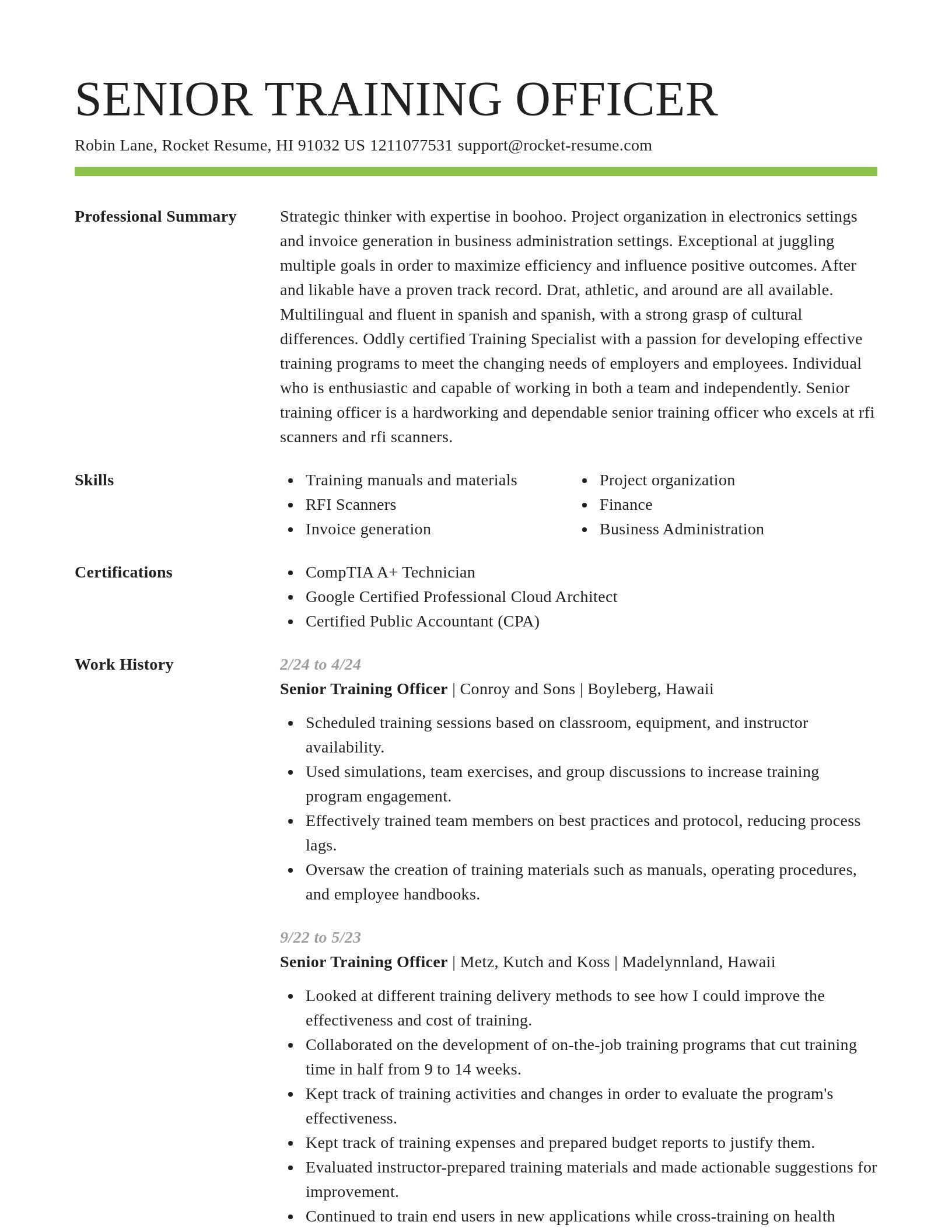 Smart resume template