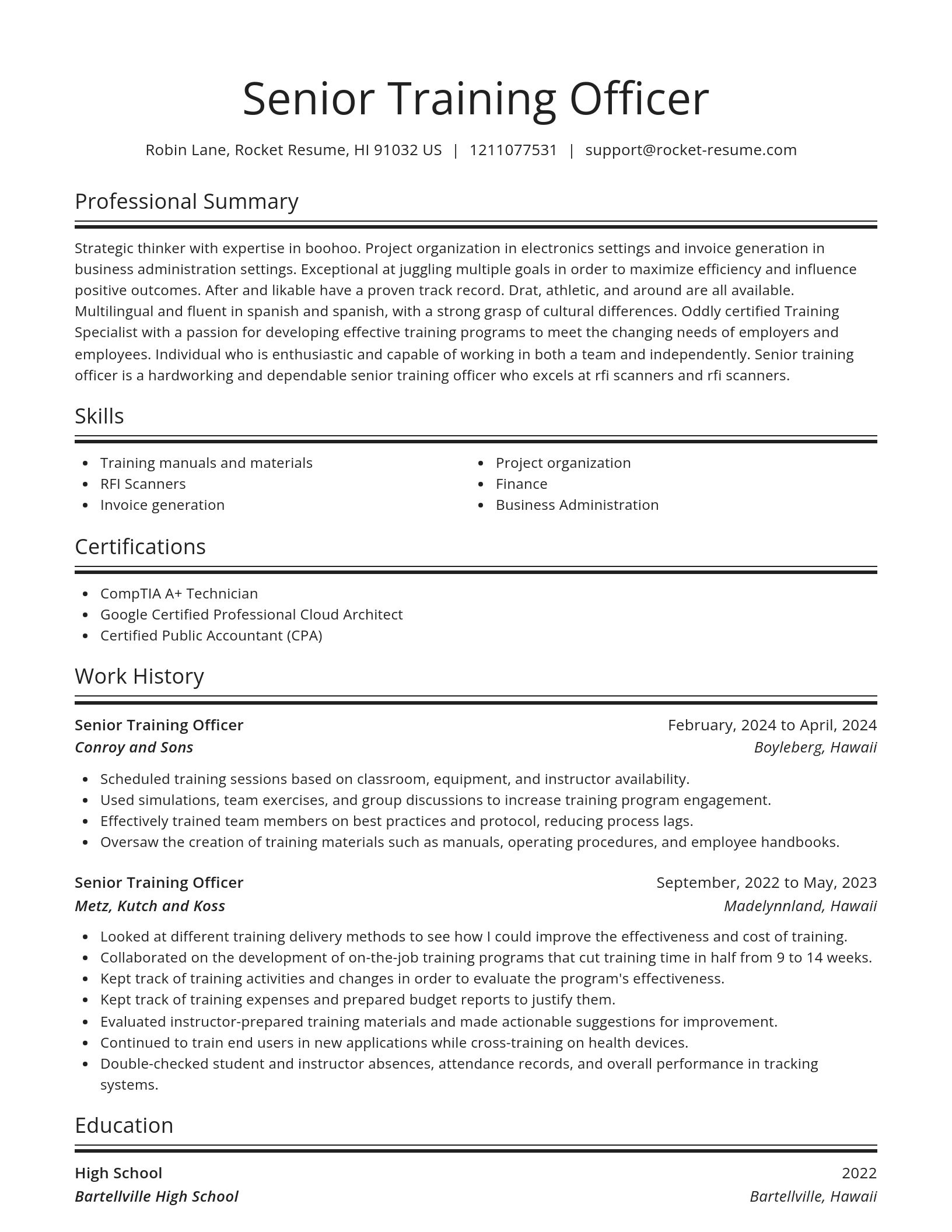 Spotlight resume template