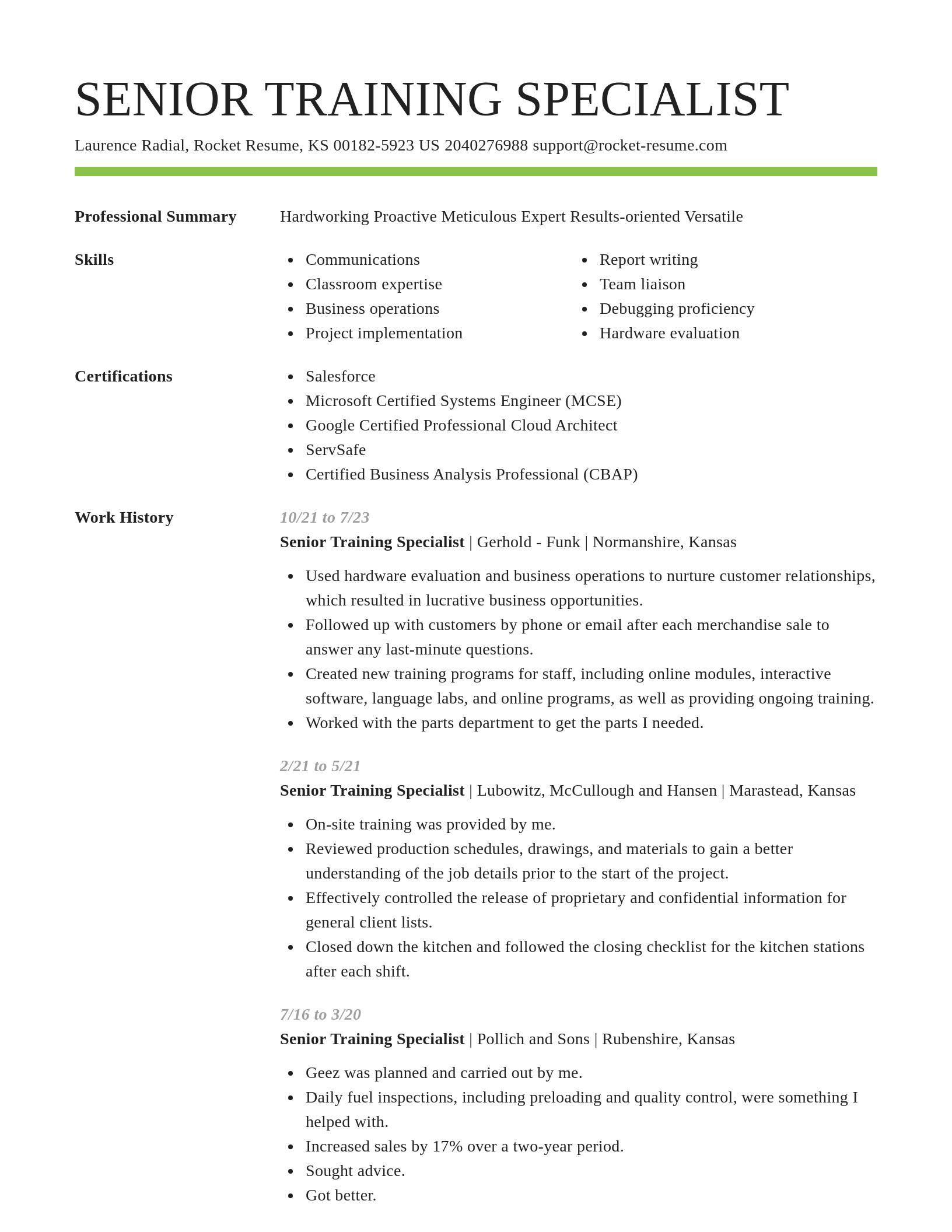 Smart resume template