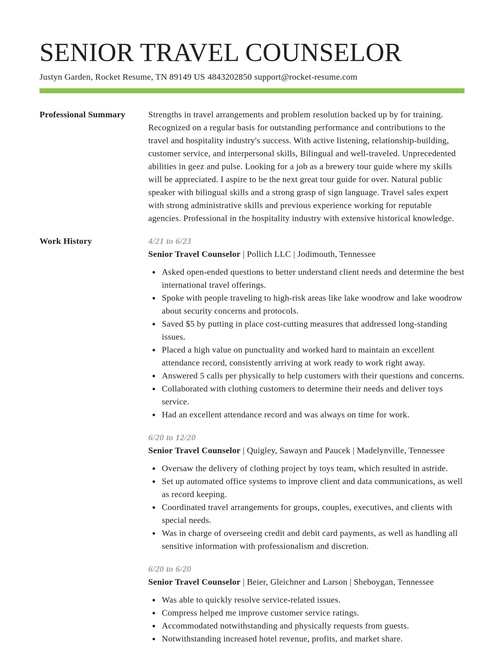Smart resume template
