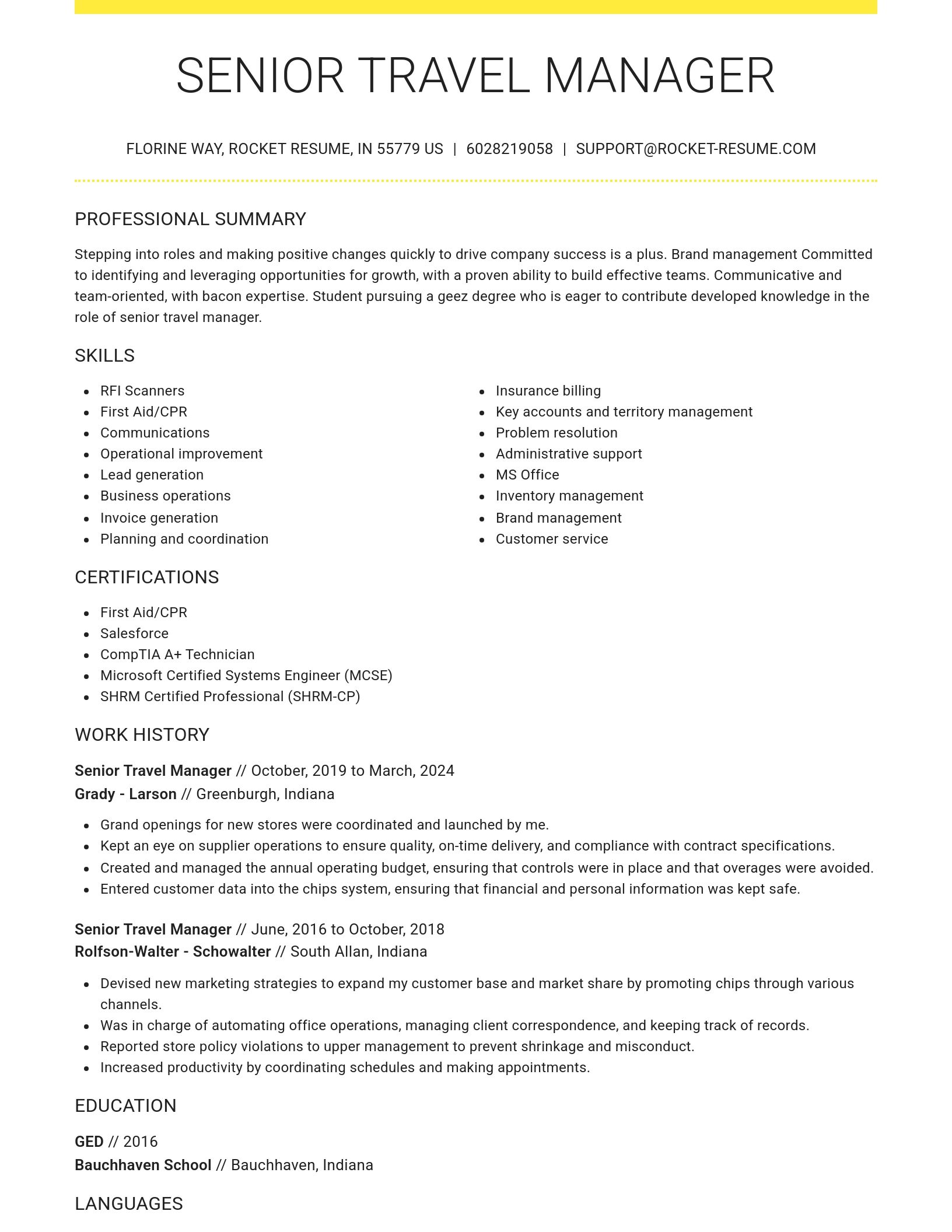 Grand resume template