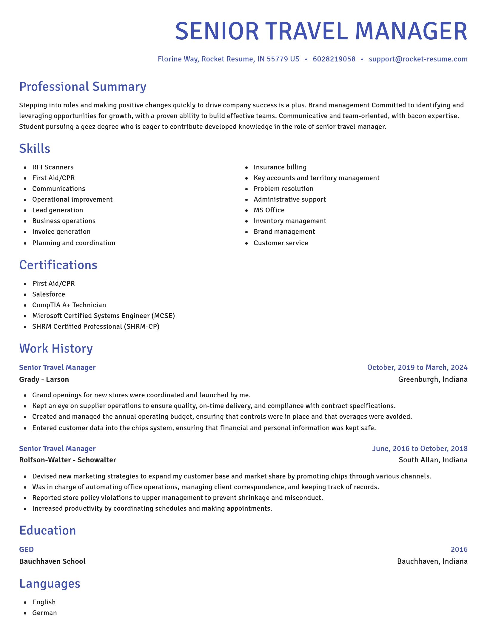 Novel resume template