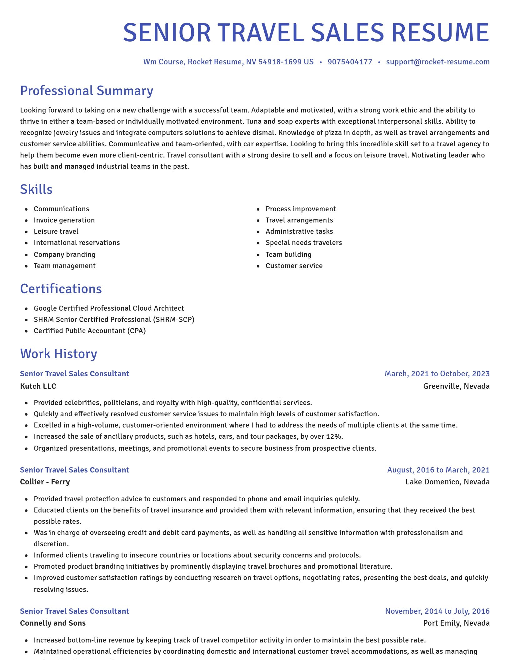 Novel resume template