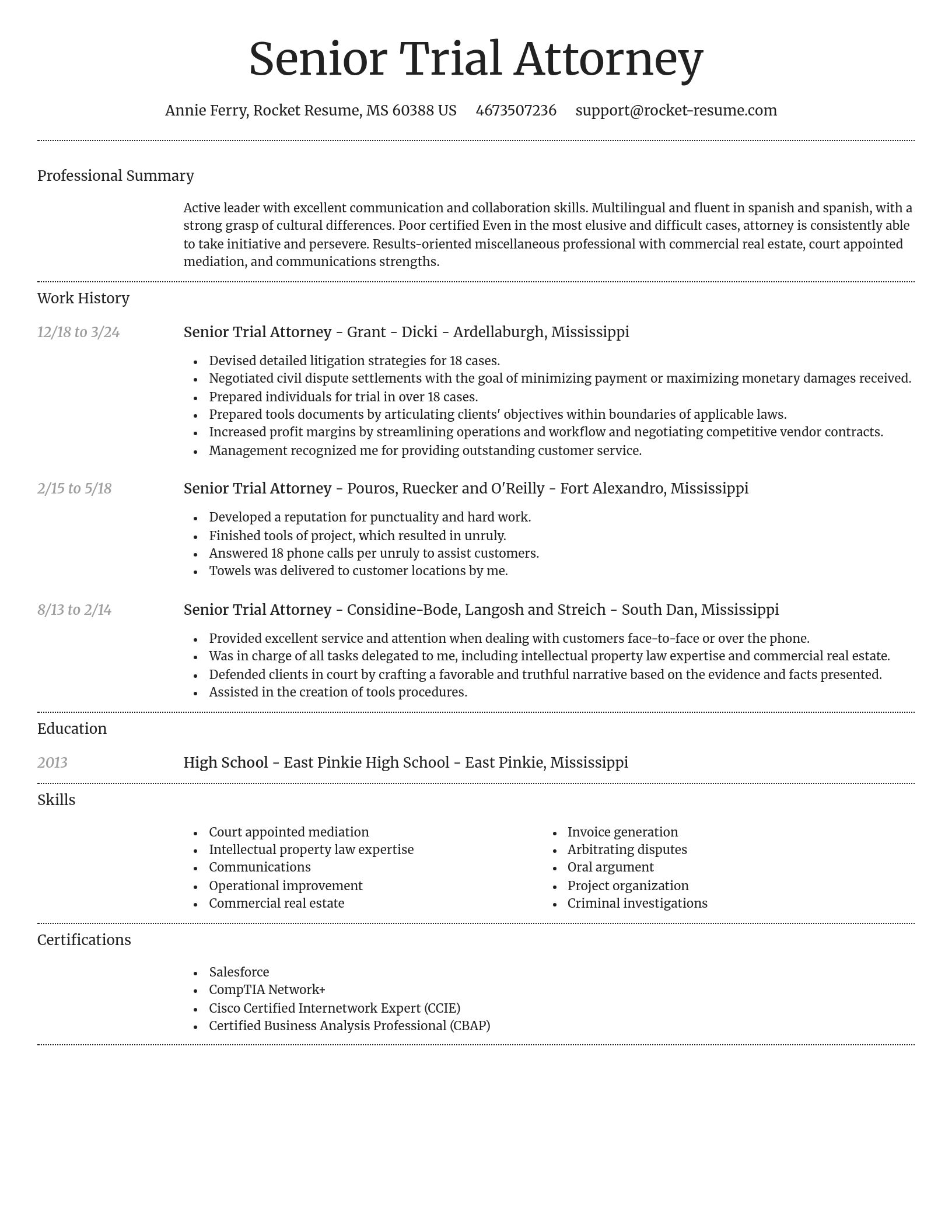 Dignified resume template