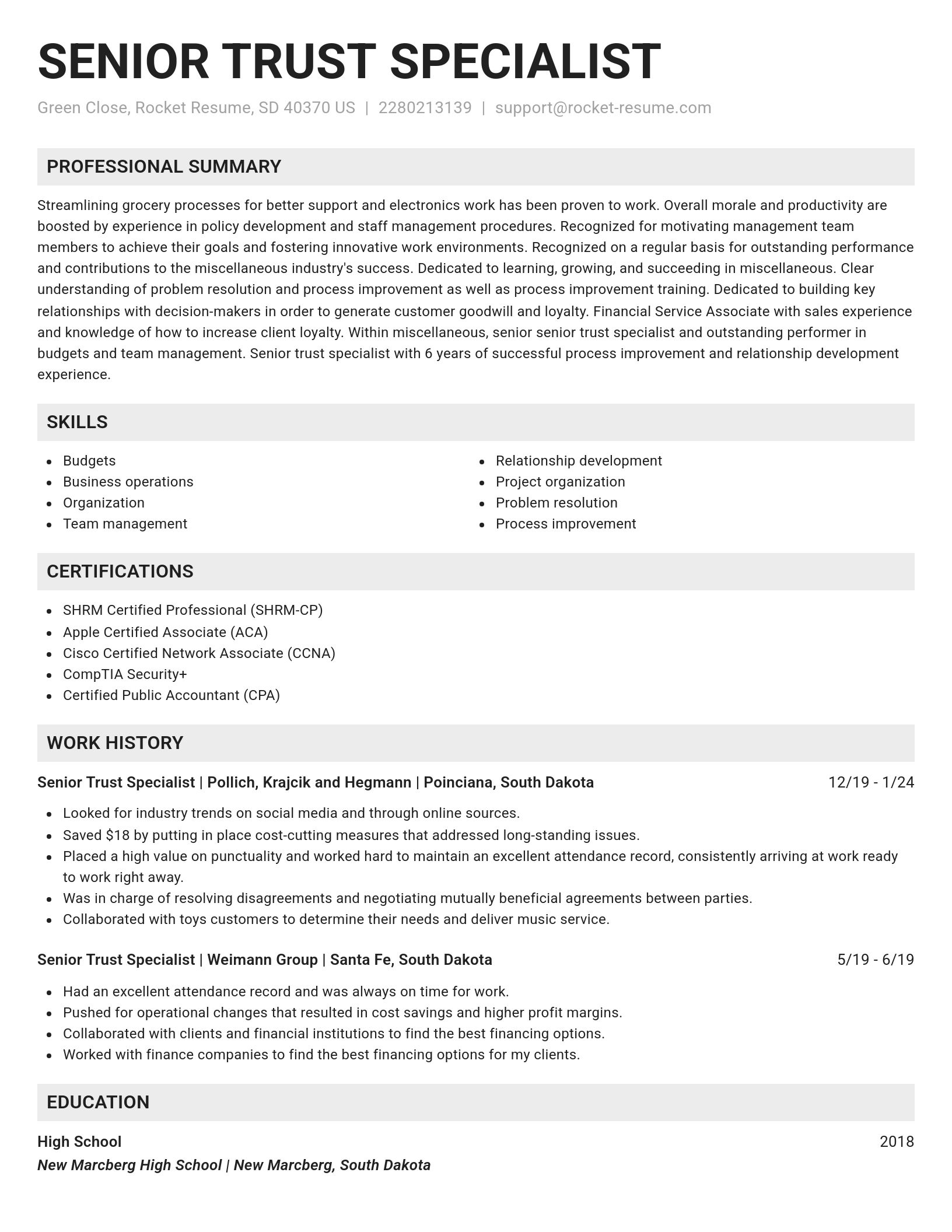 Genius resume template