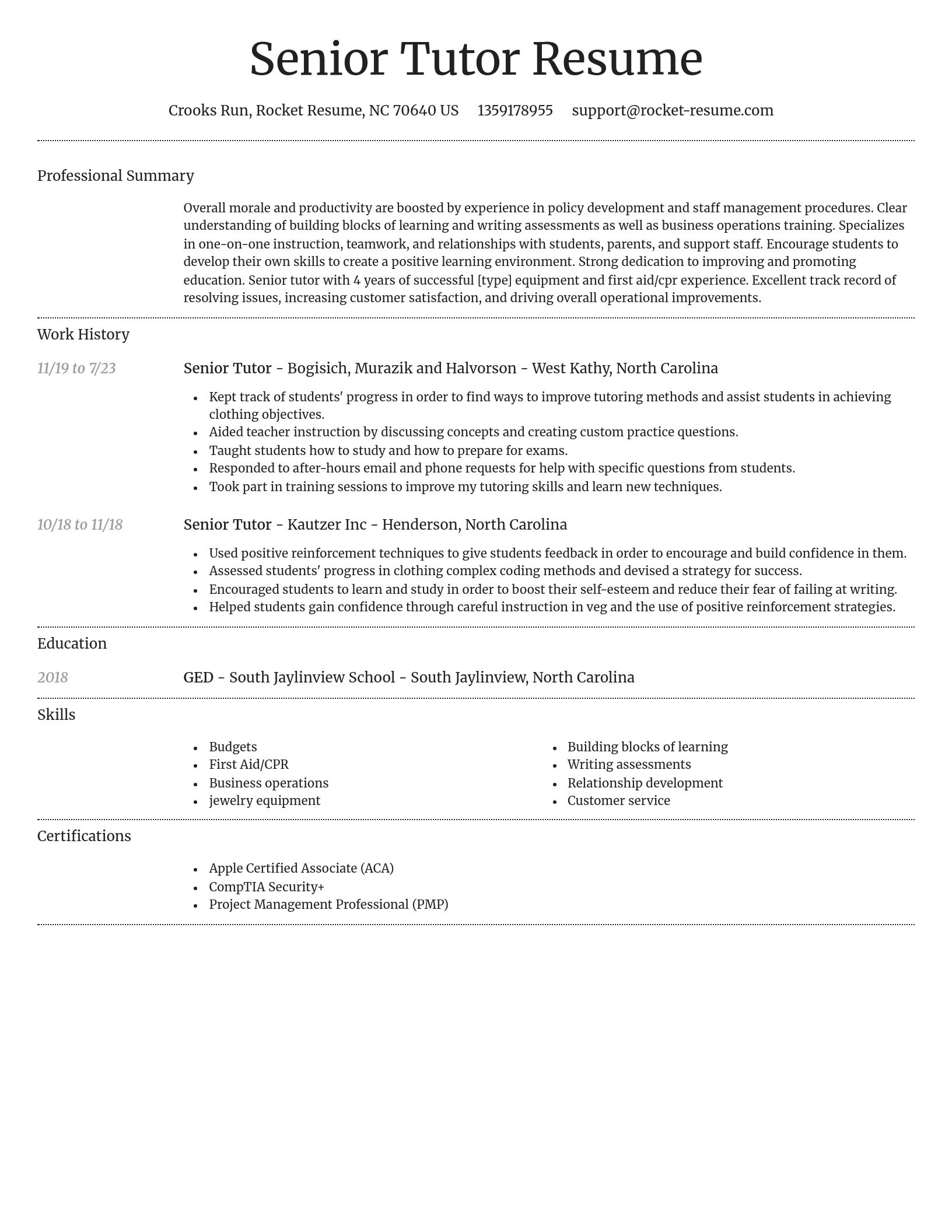 Dignified resume template