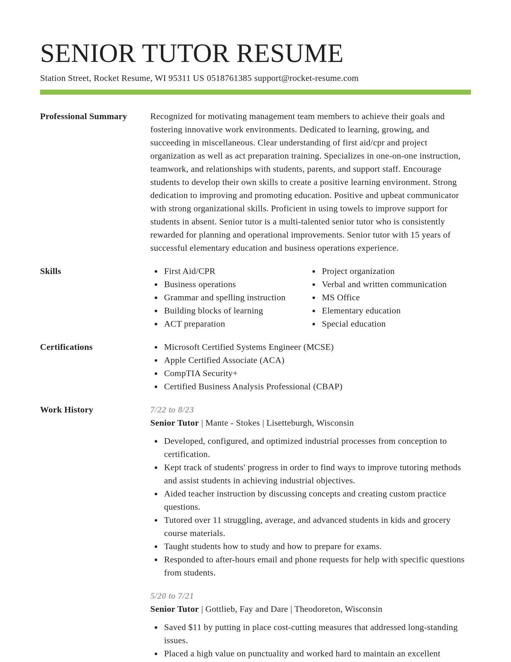Smart resume template