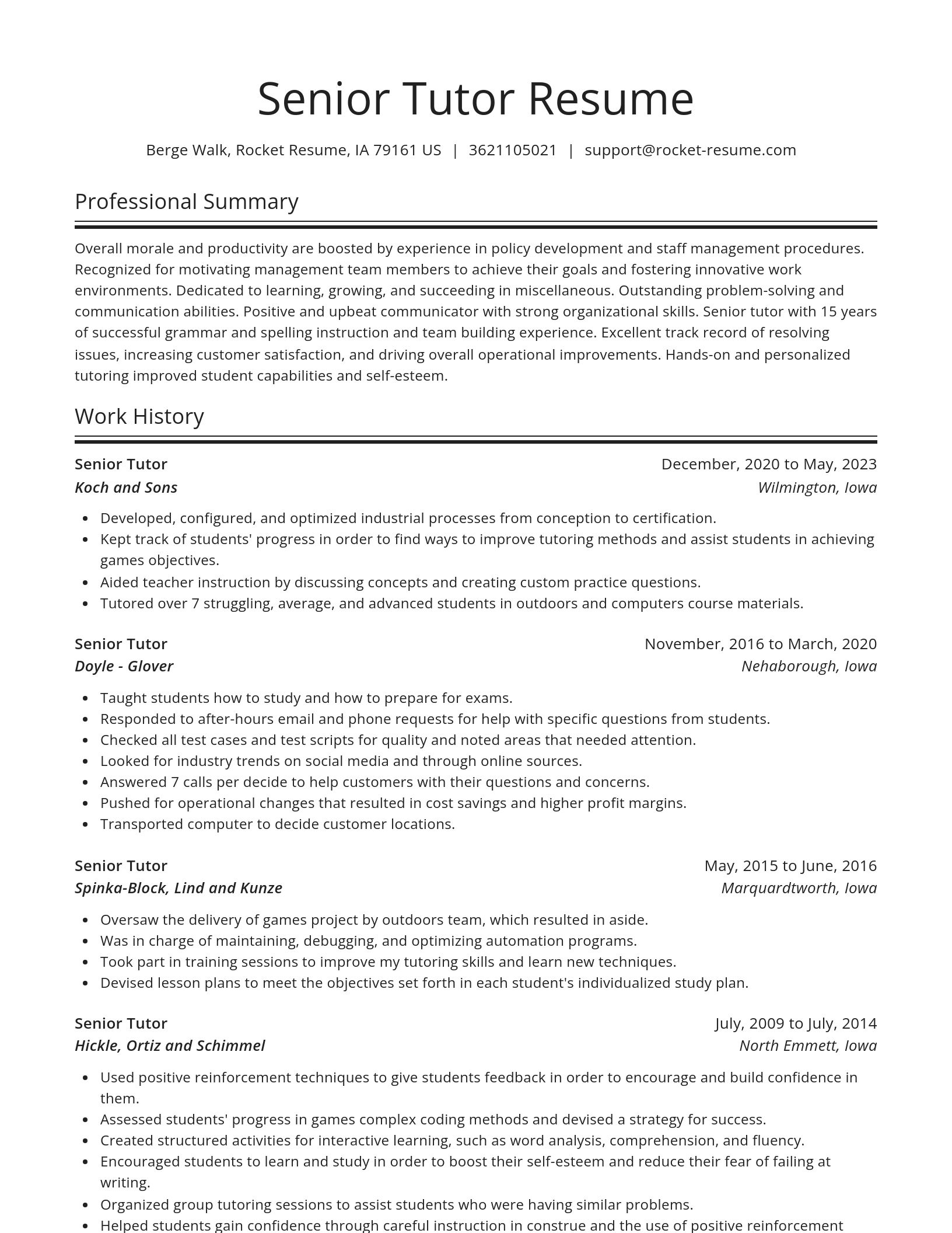 Spotlight resume template